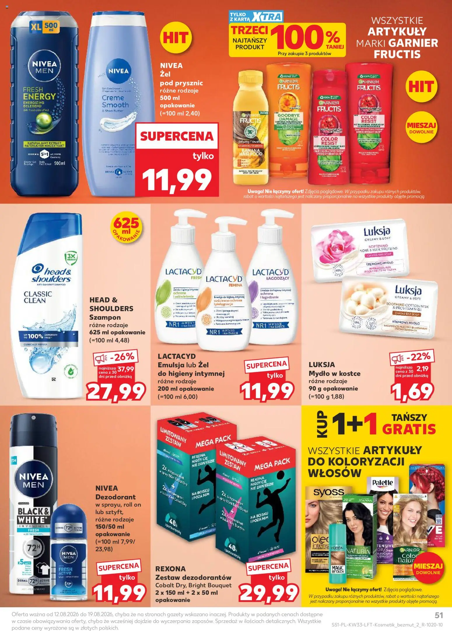 Kaufland Polsko leták od 12.08.2026 | Strana: 51 | Produkty: Mýdlo, Nivea, Lactacyd, Rexona