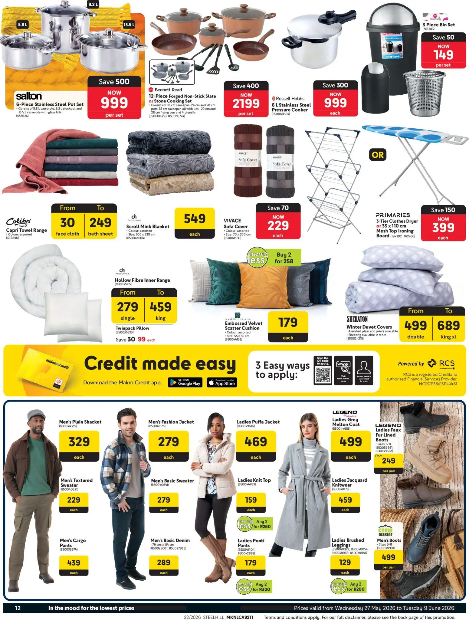 New Makro catalogue – valid from 27.05.2026 | Page: 12 | Products: Coat, Boots, Dryer, Pillow