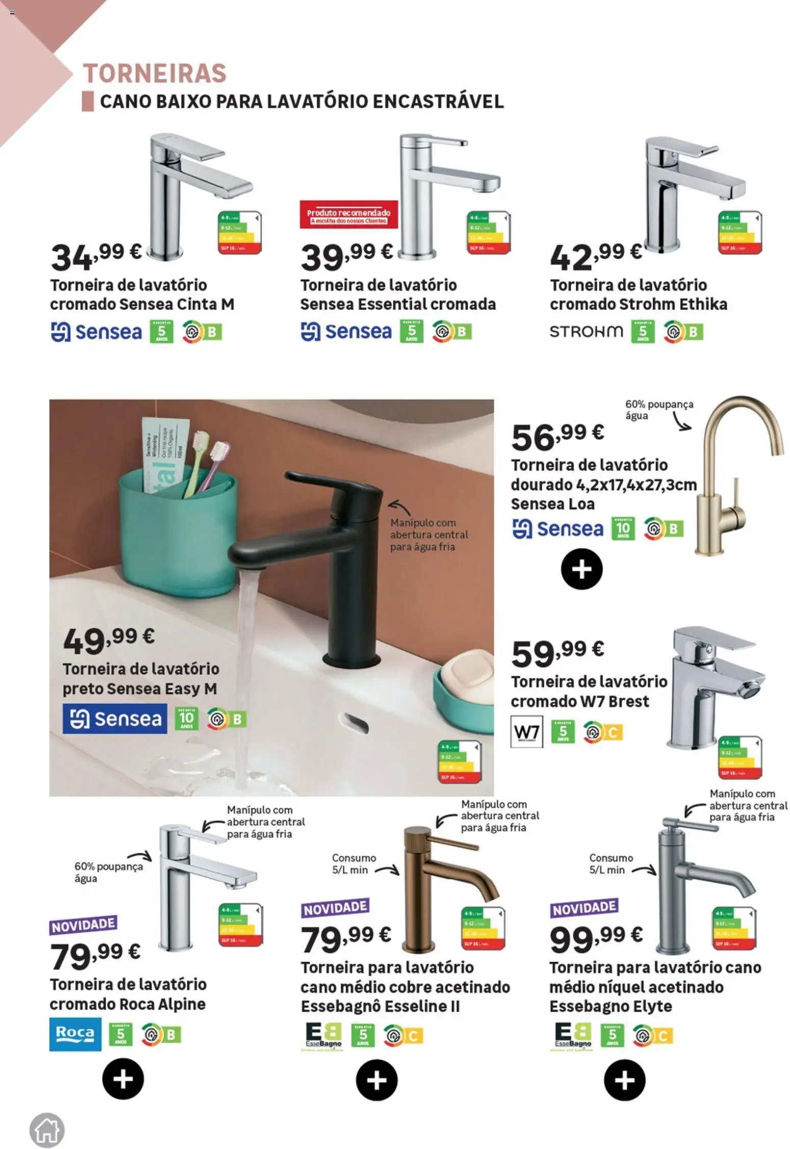 Leroy Merlin Catálogo Casas de Banho │ válido de 28.05.2026 | Página: 44 | Produtos: Agua, Torneira, Lavatório
