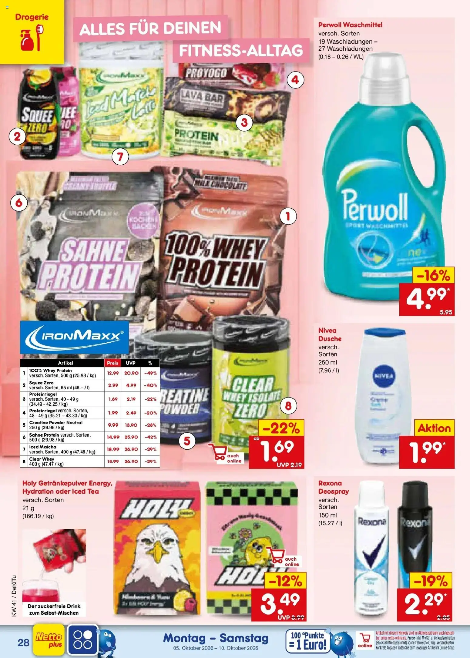 Netto Marken-Discount Prospekt Stuttgart (ab 05.10.2026) » Angebote | Seite: 34 | Produkte: Dusche, Waschmittel, Deospray, Sahne