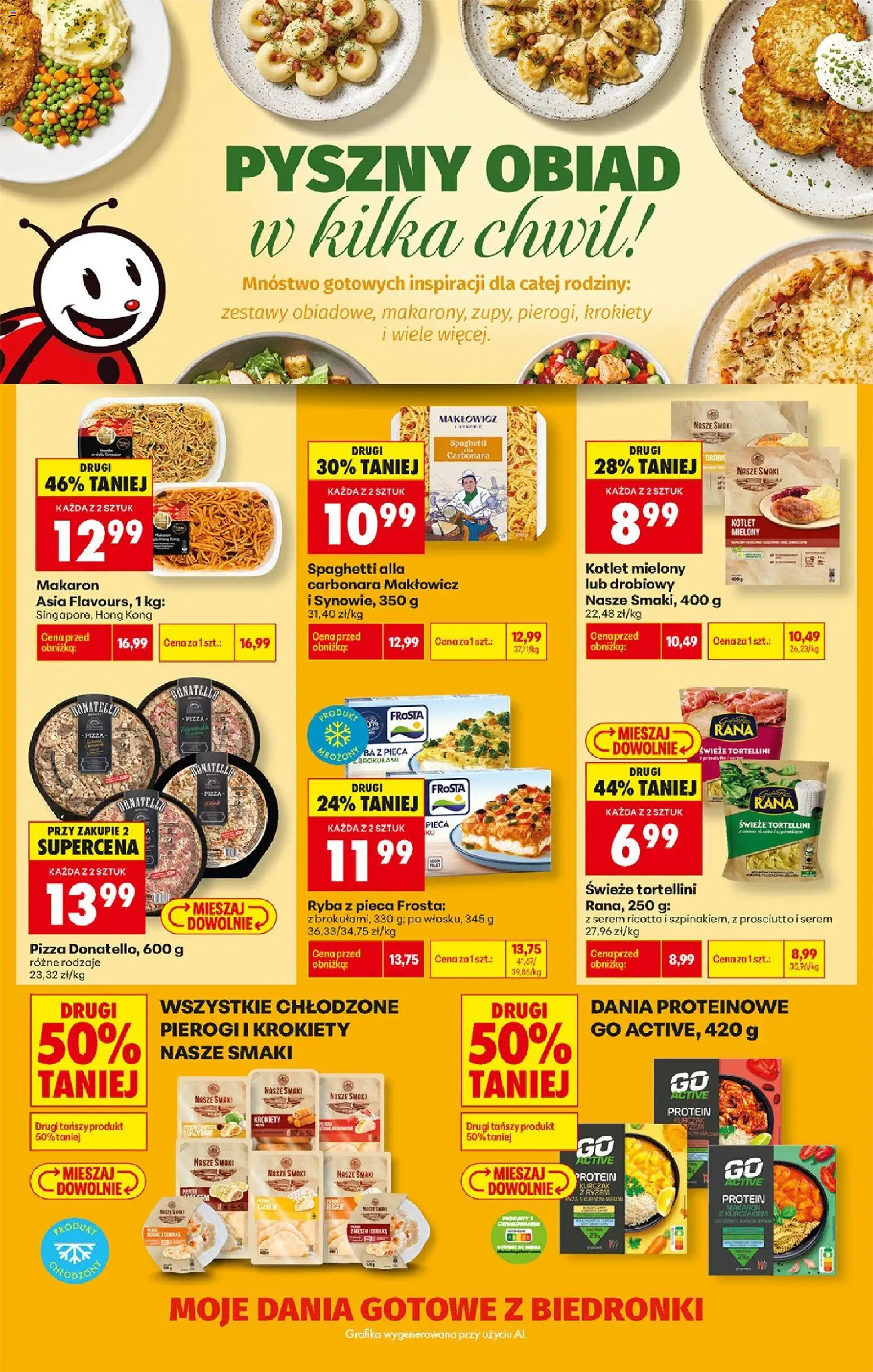 Biedronka gazetka - Pyszne dania od 21.09.2026 | Strona: 4 | Produkty: Krokiety, Makaron, Ryba, Dania gotowe