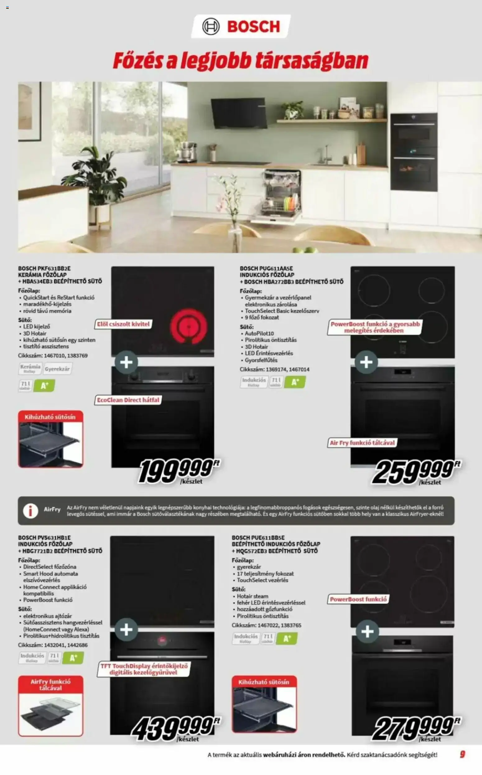 Media Markt akciós ujság - amely érvényes a következő dátumtól: 03.06.2026 | Oldal: 9 | Termékek: Sütő, Főzőlap, Indukciós főzőlap, Olaj