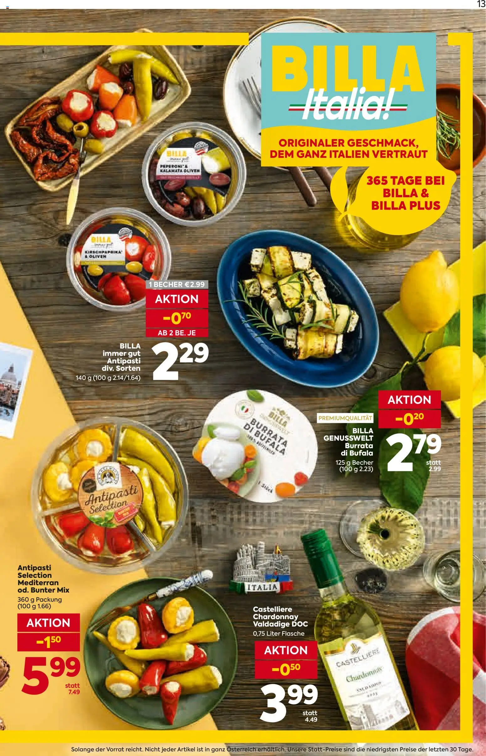 Billa AT akciós ujság - amely érvényes a következő dátumtól: 07.05.2026 | Oldal: 14 | Termékek: Antipasti, Burrata