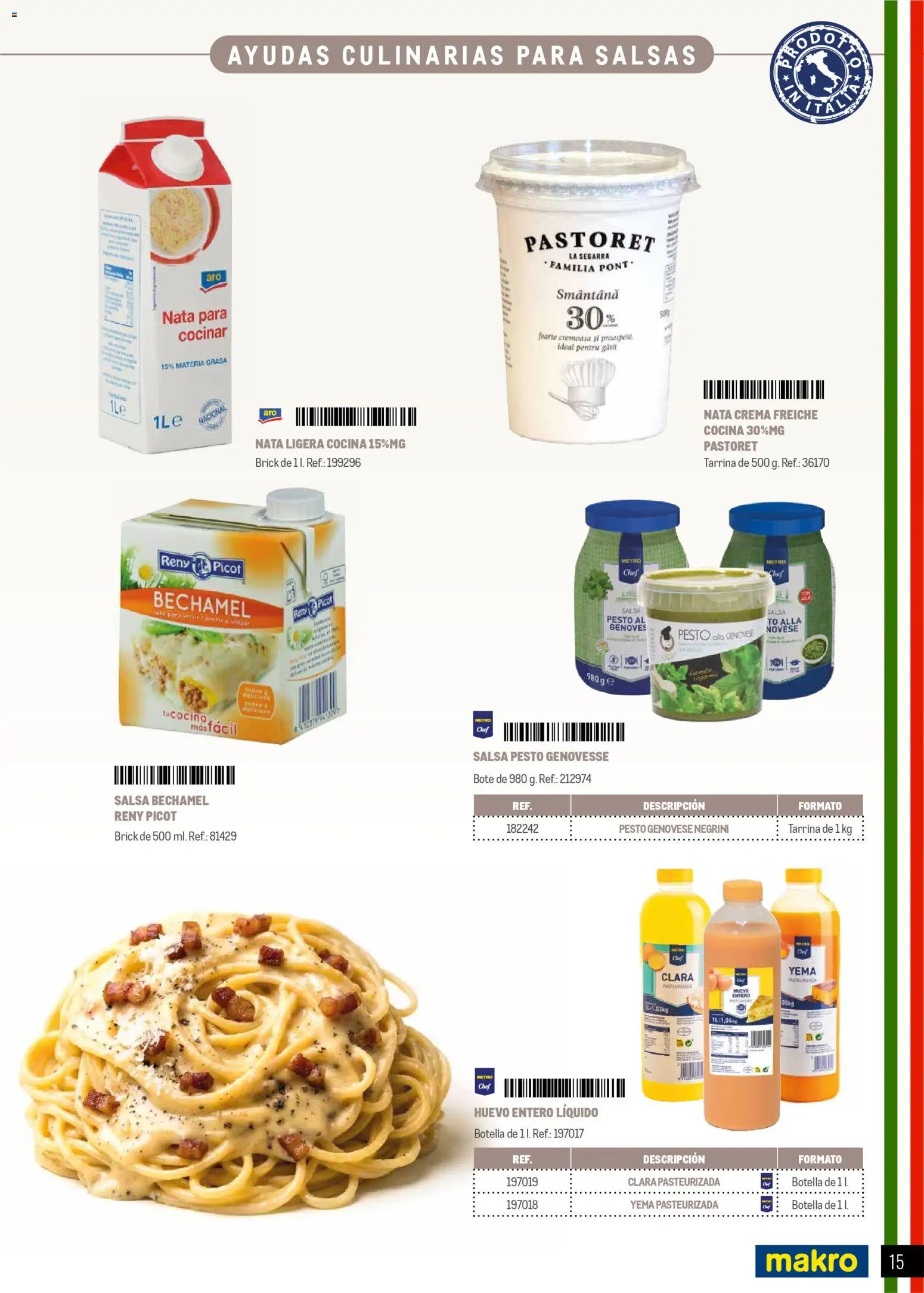 Makro Restaurantes italianos Prat │ válido desde el 27.03.2026 | Página: 15 | Productos: Crema, Cocina