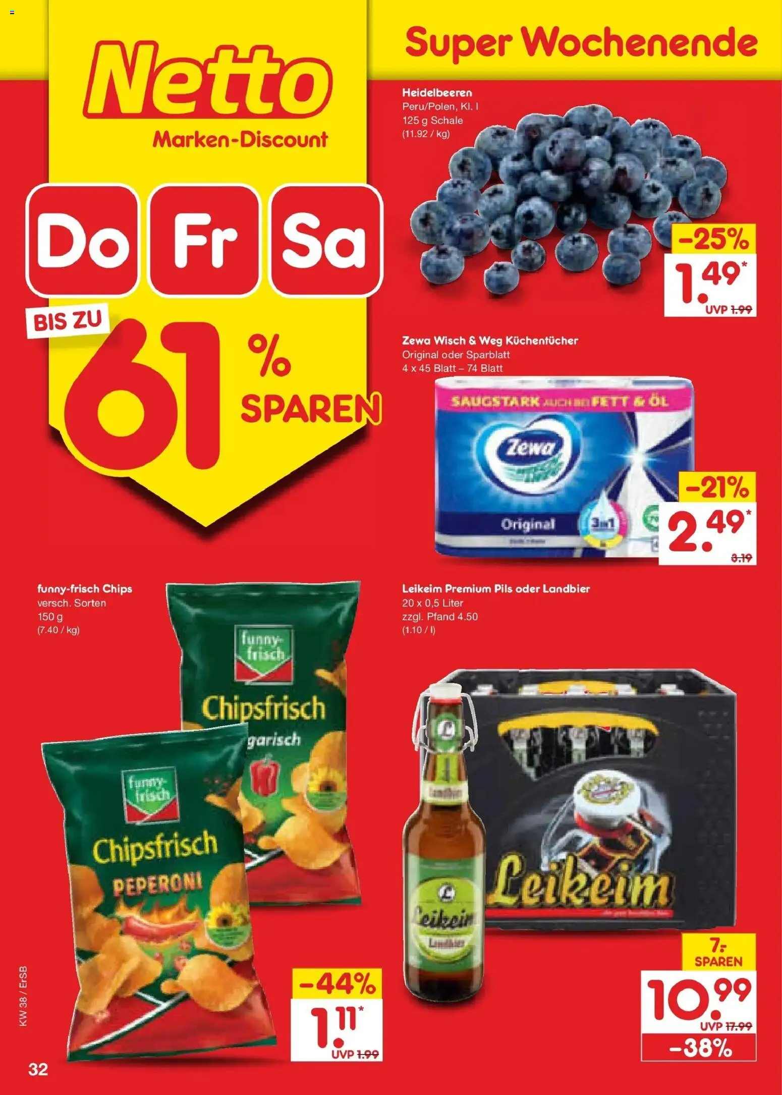 Netto Marken-Discount Prospekt Naumburg – gültig ab 14.09.2026 | Seite: 46 | Produkte: Öl, Pils, Heidelbeeren, Chips