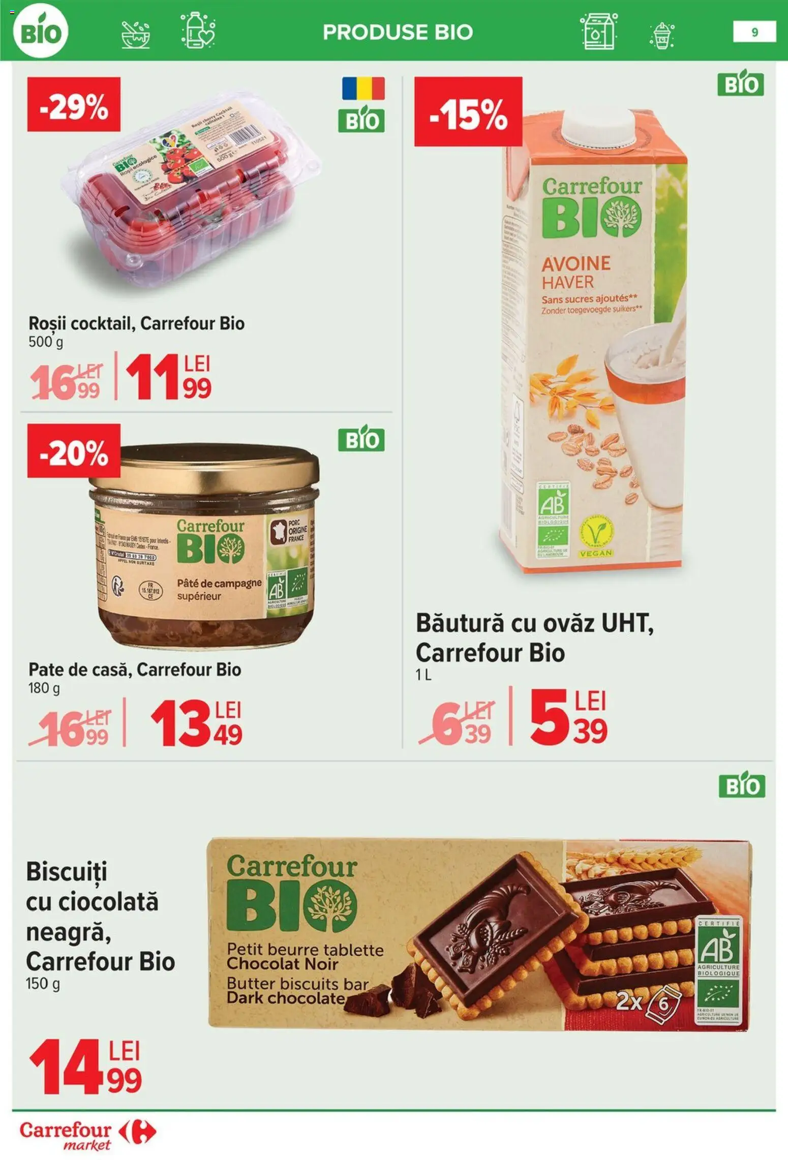 Noul catalog Carrefour – valabil de la 10.06.2026 | Pagină: 9 | Produse: Şerit ödül, Pate, Ciocolată, Roșii