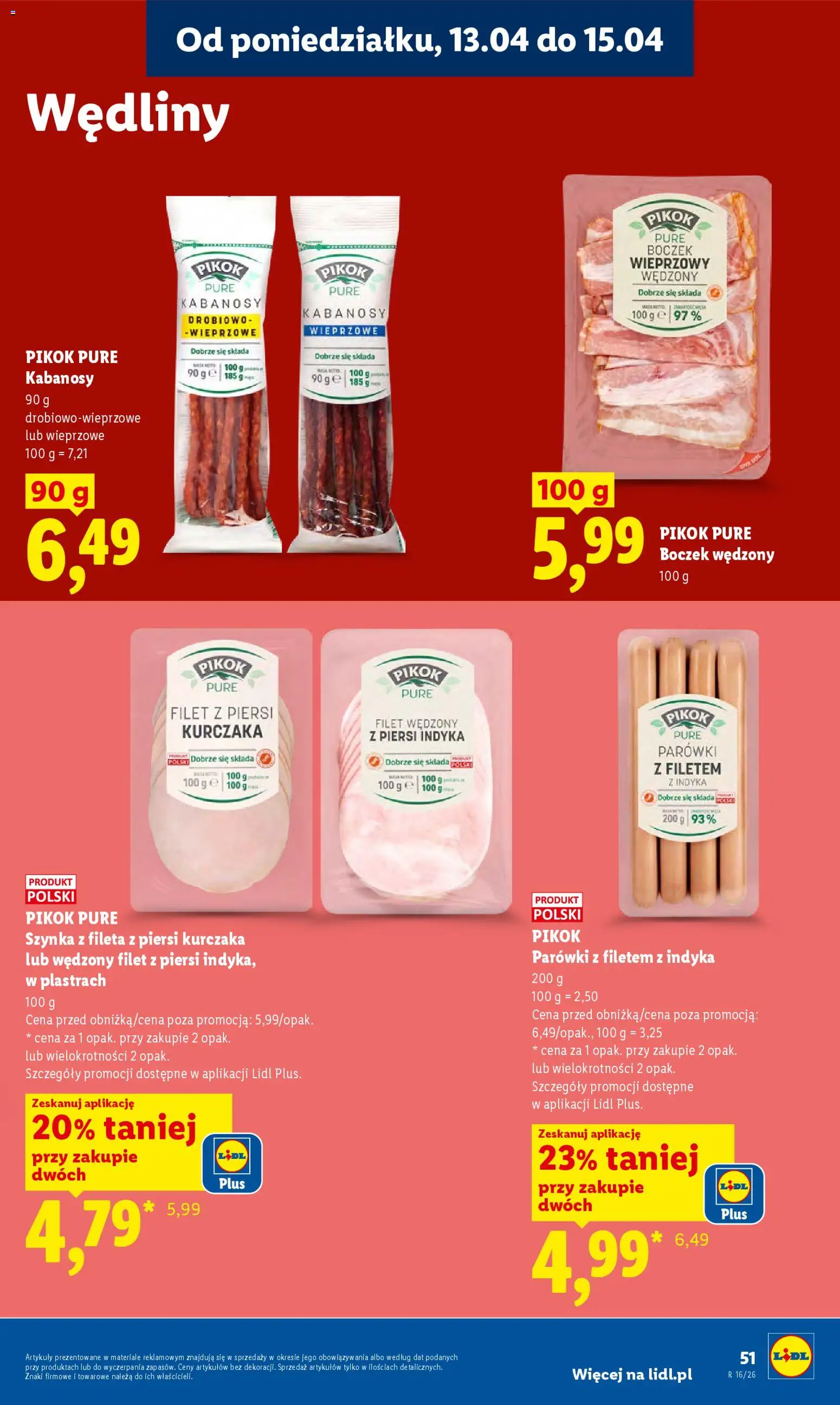 Lidl gazetka od 13.04.2026 | Strona: 55 | Produkty: Parówki, Szynka, Wędliny, Filet z piersi kurczaka