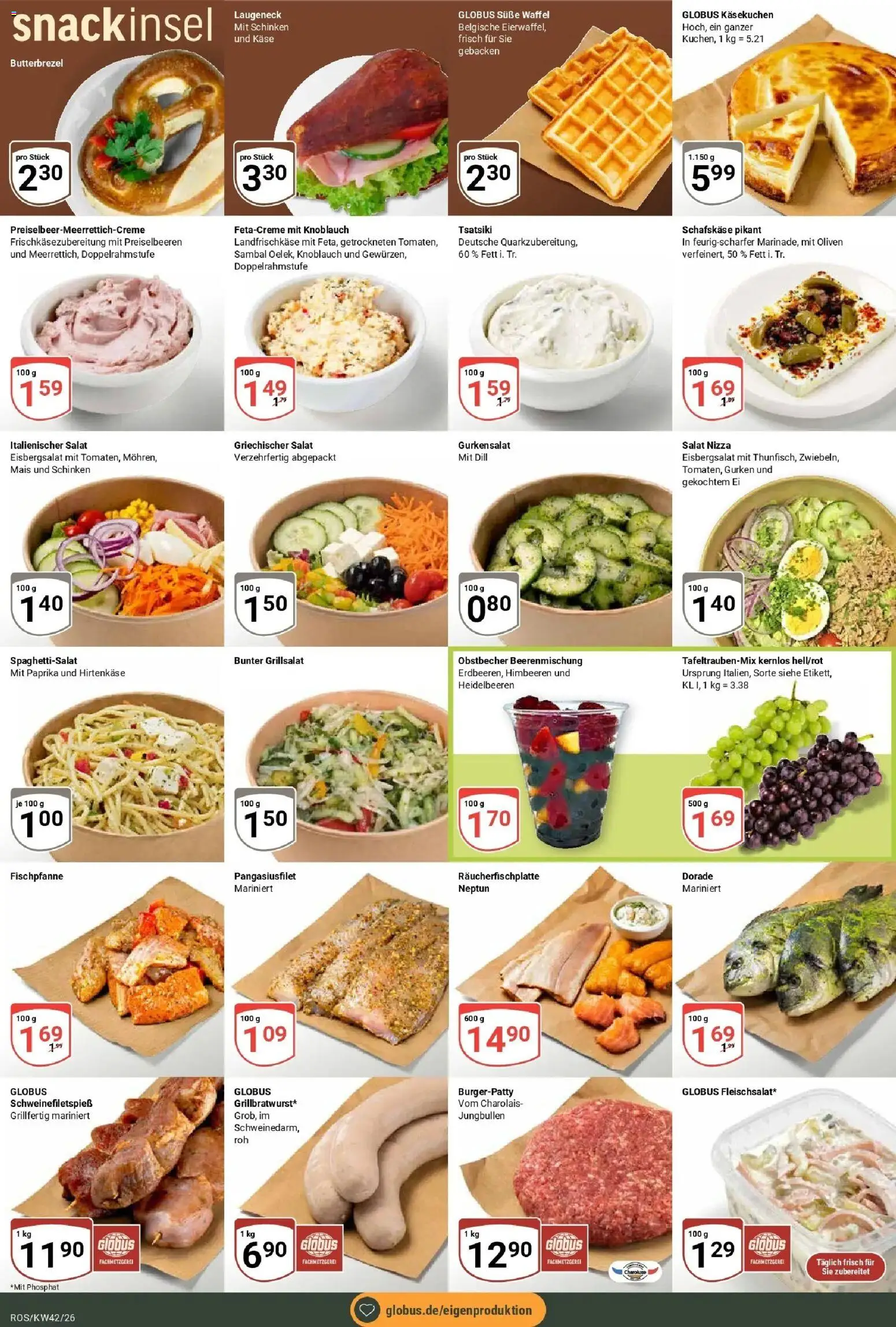 Globus Prospekt Lambrechtshagen (ab 12.10.2026) » Angebote online | Seite: 9 | Produkte: Preiselbeeren, Eisbergsalat, Knoblauch, Schafskase