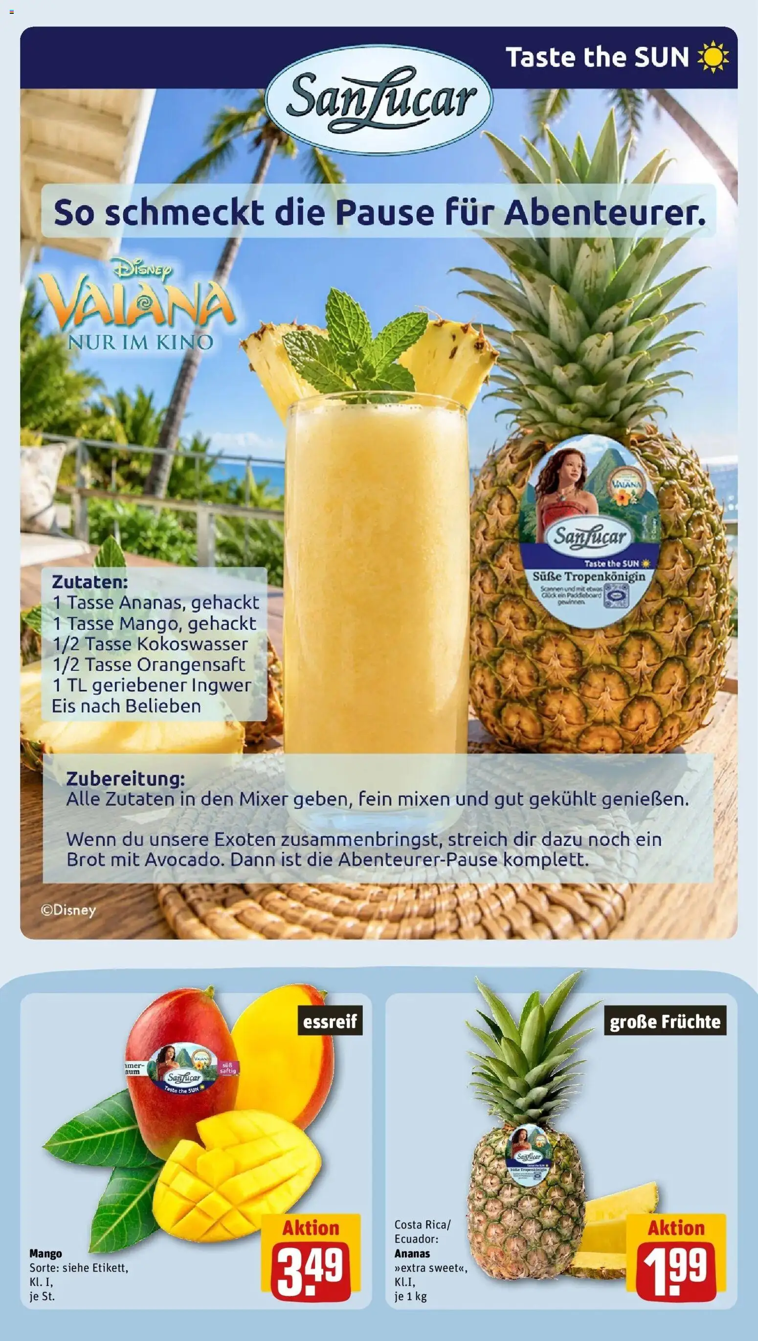 Rewe Prospekt Pfullingen – gültig ab 05.07.2026 | Seite: 9 | Produkte: Mixer, Ananas, Mango, Eis