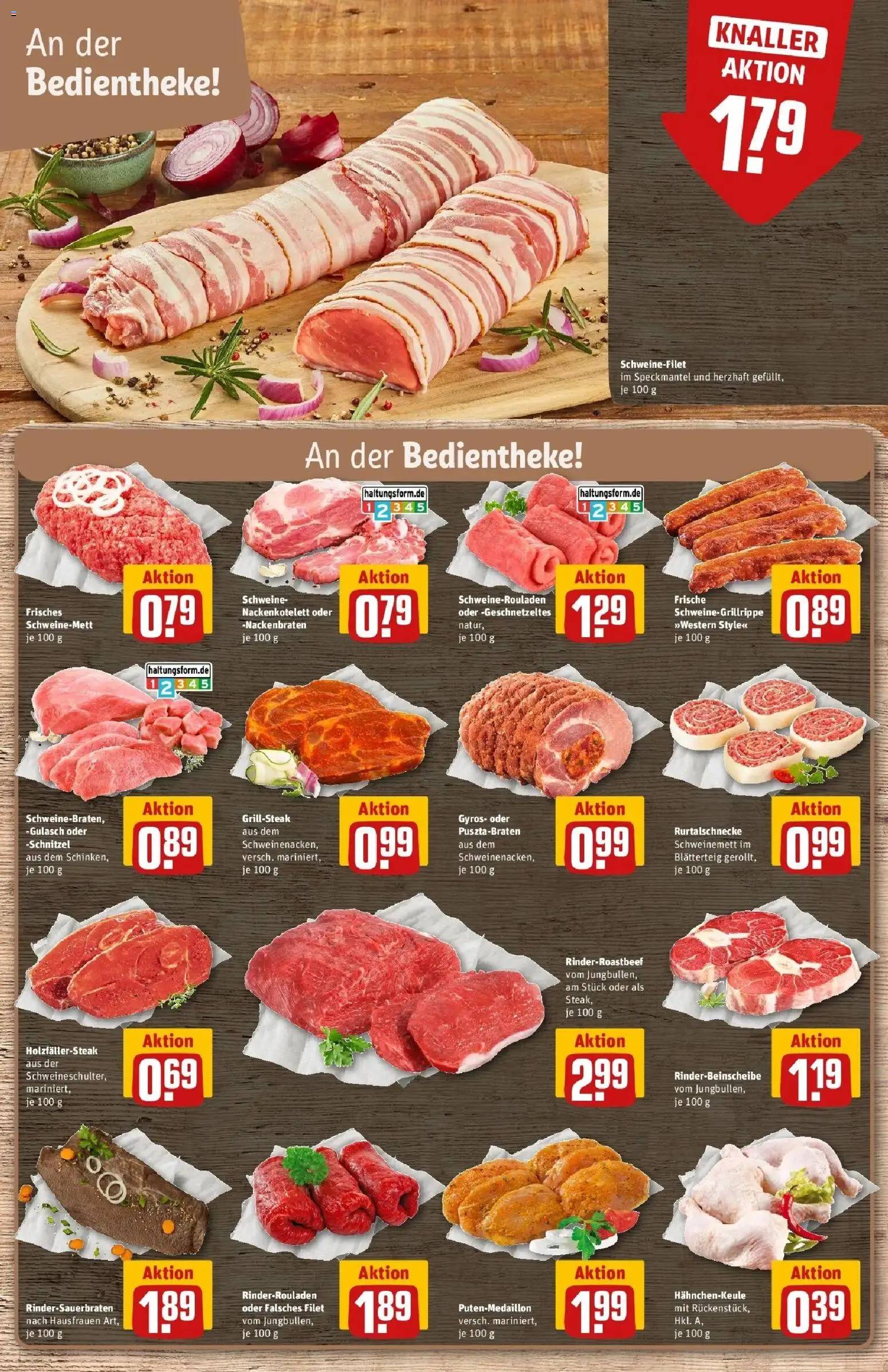 Rewe Prospekt Heinsberg / Oberbruch – gültig ab 17.05.2026 | Seite: 10 | Produkte: Rinderrouladen, Schnitzel, Schweinefilet, Gulasch
