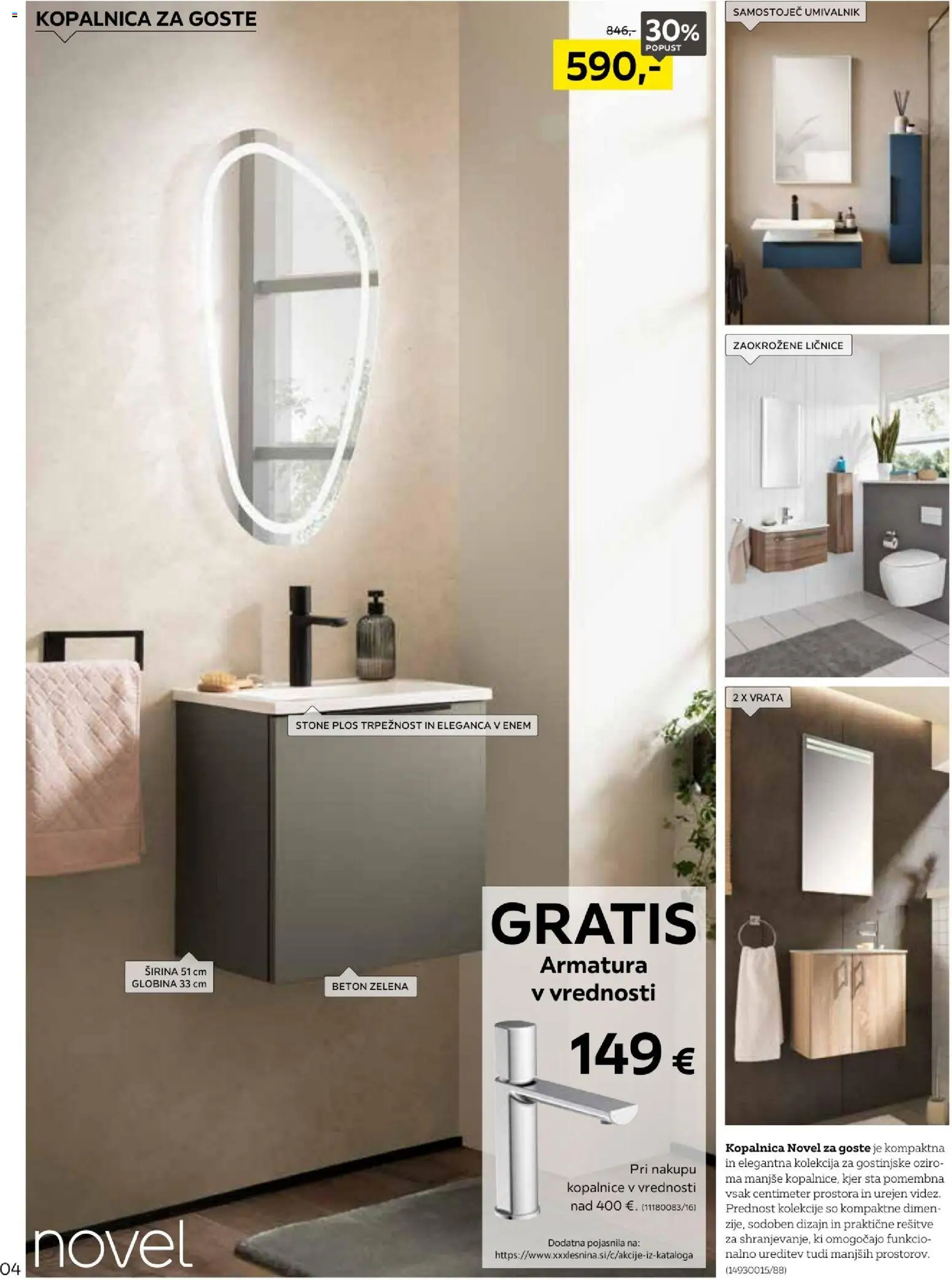 Novi XXXL Lesnina katalog ponudbe – veljaven od 14.09.2026 | Stran: 4 | Izdelki: Umivalnik, Beton, Vrata, Zelena