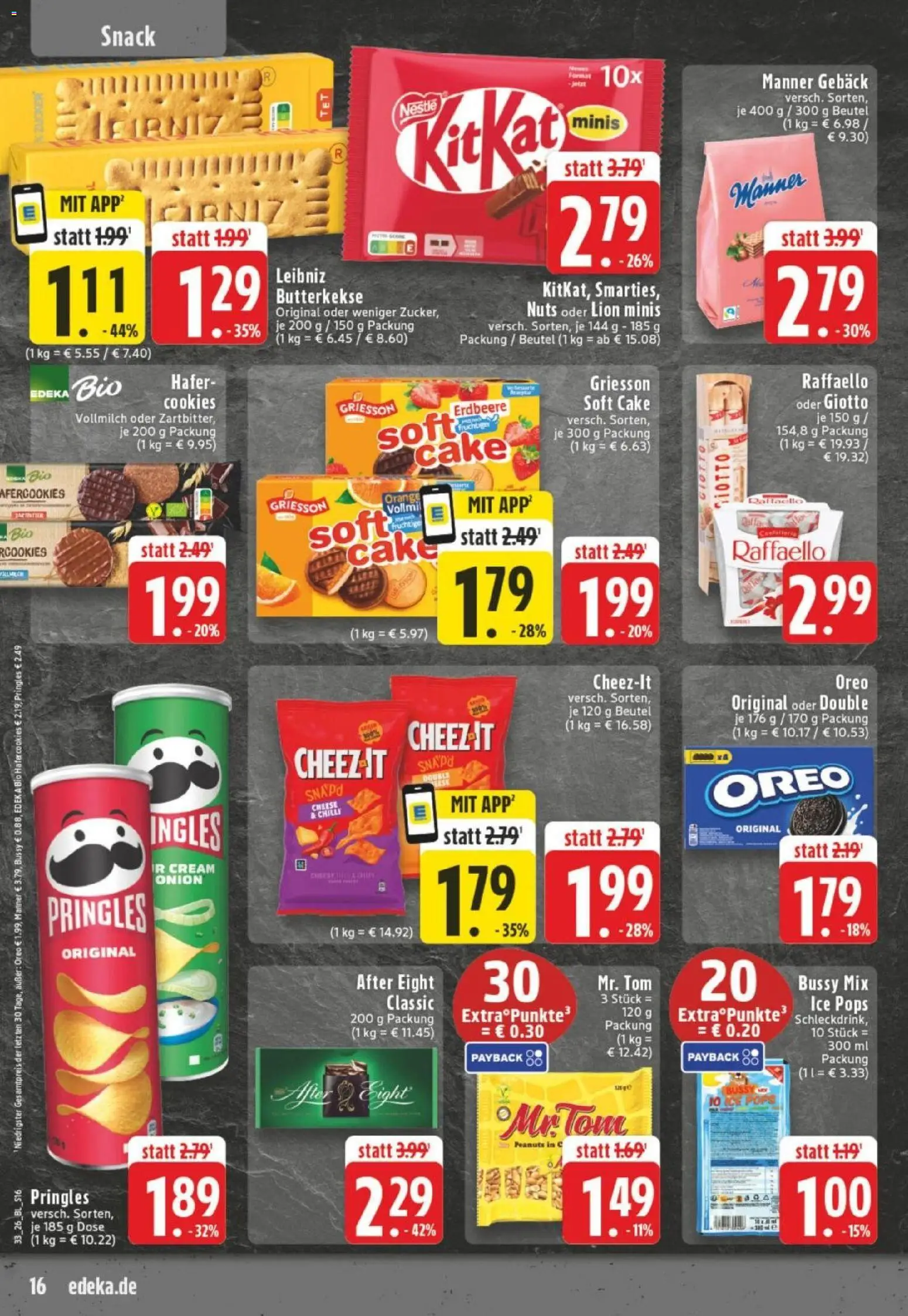 Edeka Prospekt Dortmund – gültig ab 10.08.2026 | Seite: 16 | Produkte: Raffaello, Butterkekse, Pringles