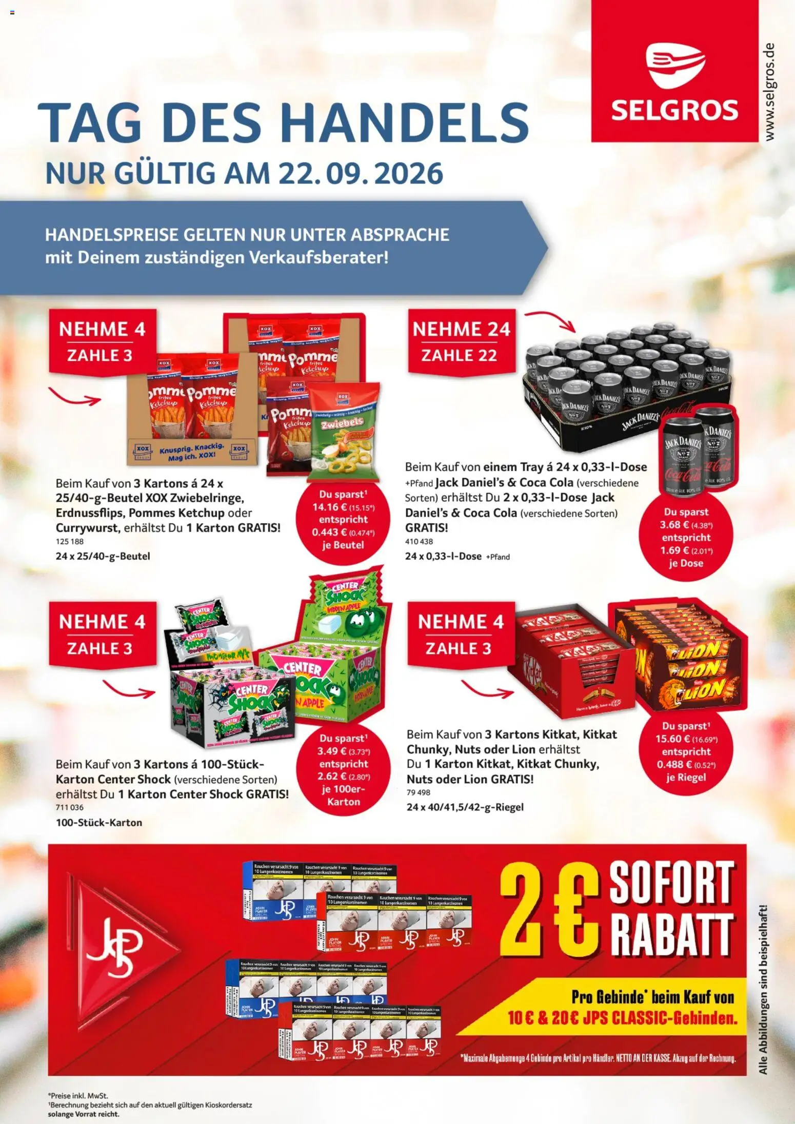 Selgros Tag des Handels – gültig ab 22.09.2026 | Seite: 1 | Produkte: Coca cola, Cola, Pommes, Apple