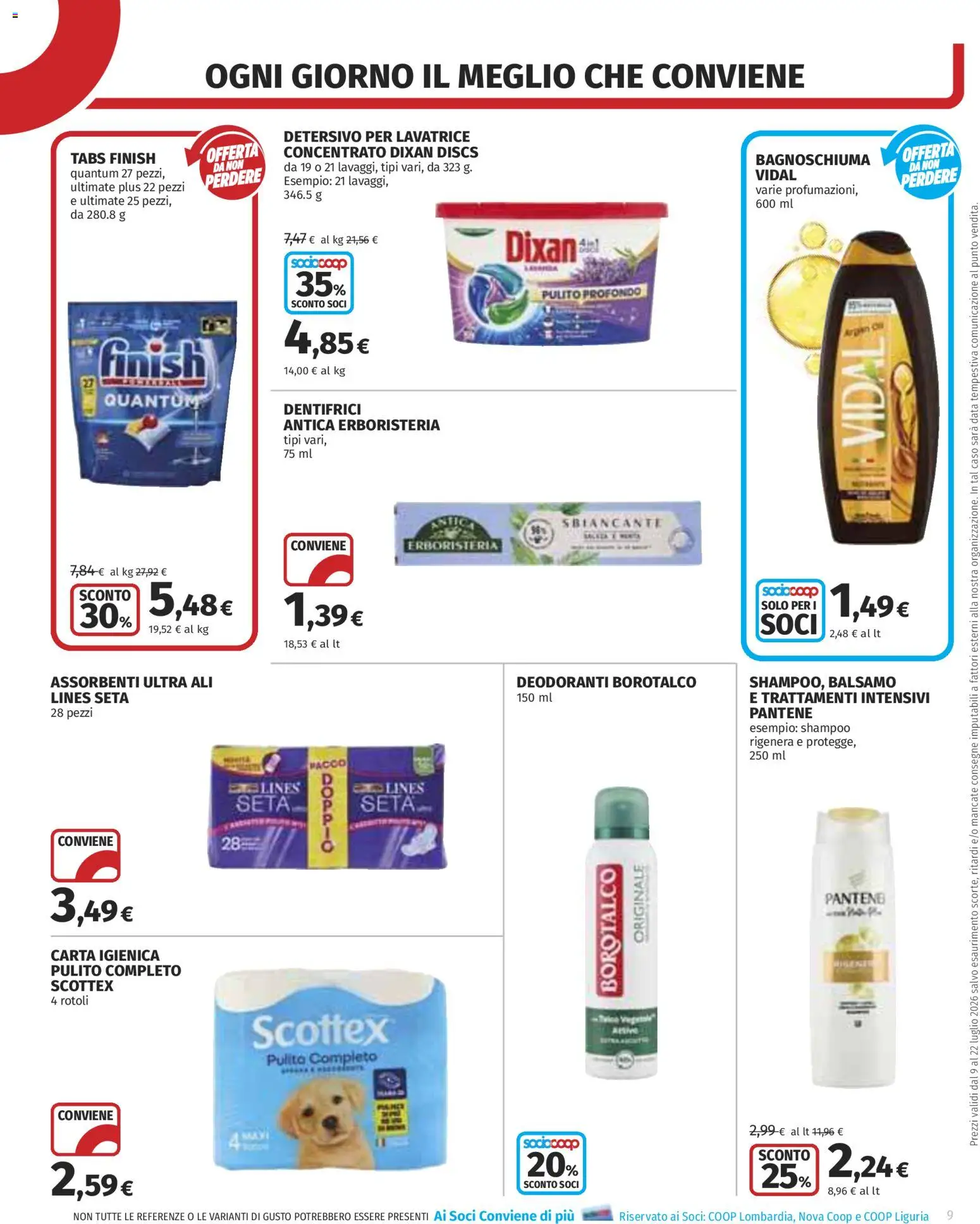 Volantino COOP del 09/07/2026 | Pagina: 9 | Prodotti: Balsamo, Carta igienica, Bagnoschiuma, Data