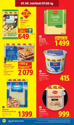 Milbona Gouda sajt, Zsírtartalom: 48%, 700 g; 1 kg = 2142 Ft - amely érvényes a következő dátumtól: 2026.07.02. | Oldal: 78