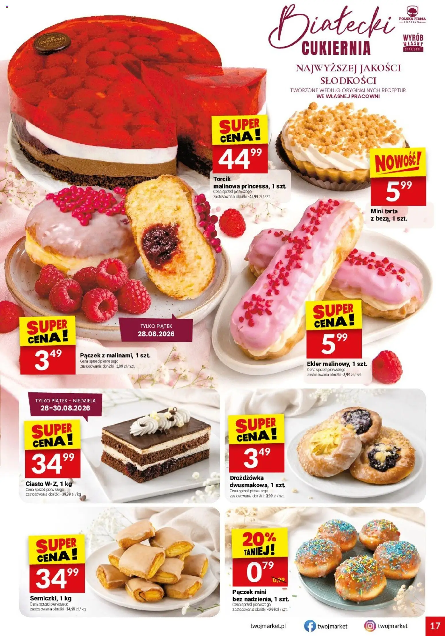 Twój Market gazetka od 26.08.2026 | Strona: 17 | Produkty: Ciasto, Pączek