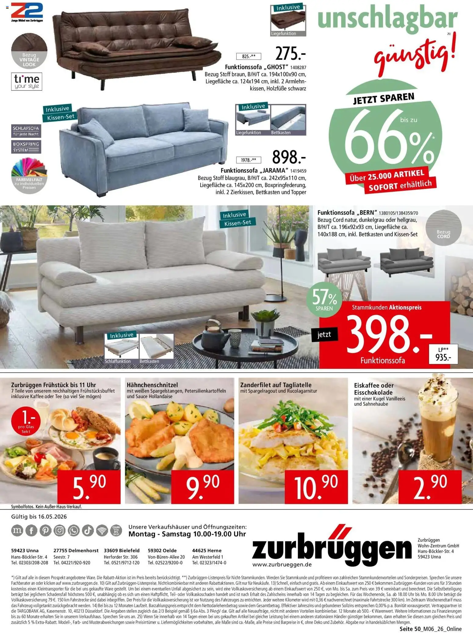 Zurbrüggen - Zurbrüggen: Unschlagbar günstig – gültig ab 01.05.2026 | Seite: 50 | Produkte: Sekt, Topper, Tee, Uhr