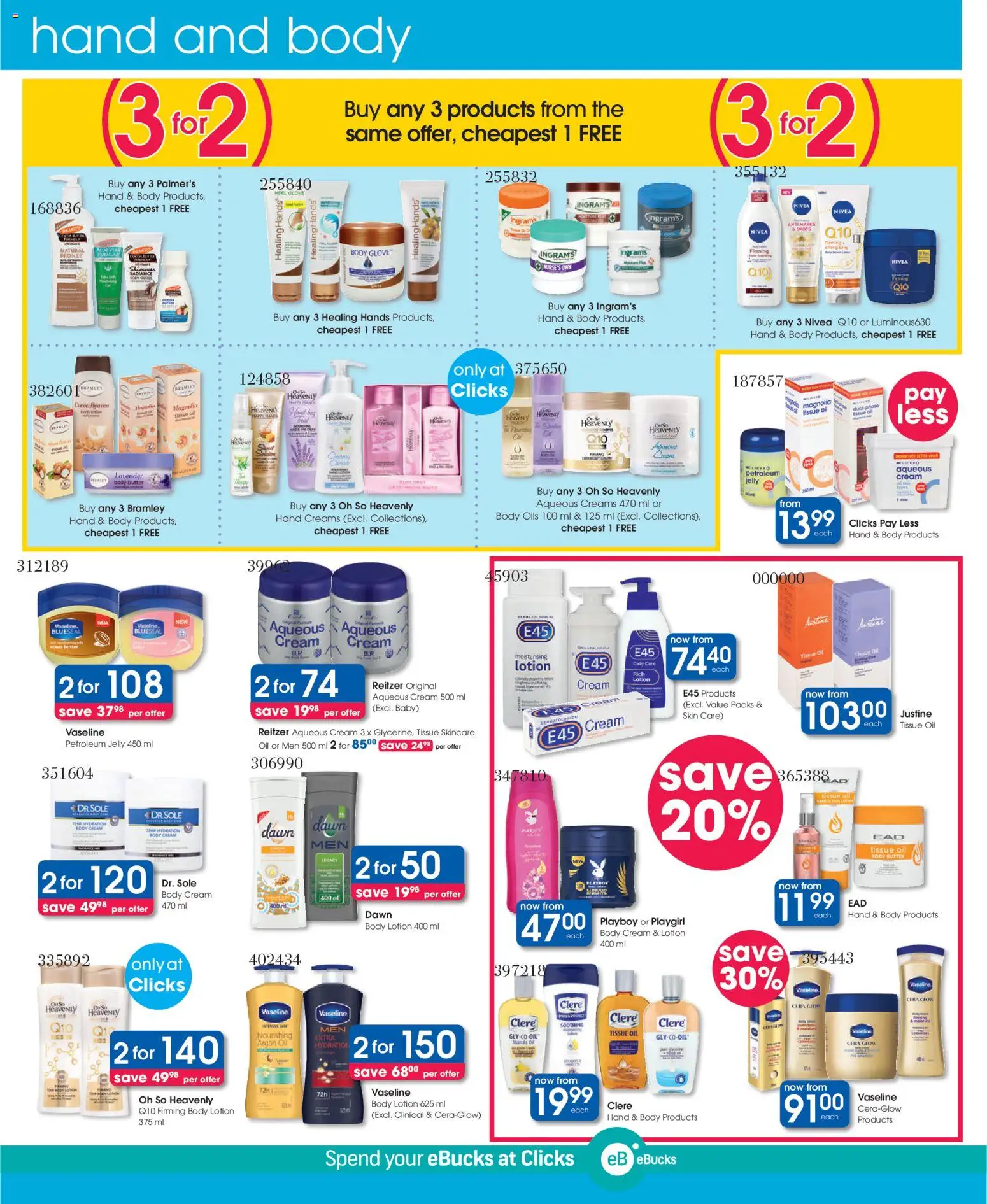 New Clicks catalogue – valid from 11.03.2026 | Page: 20 | Products: Tissue oil, Butter, Petroleum jelly, Lotion