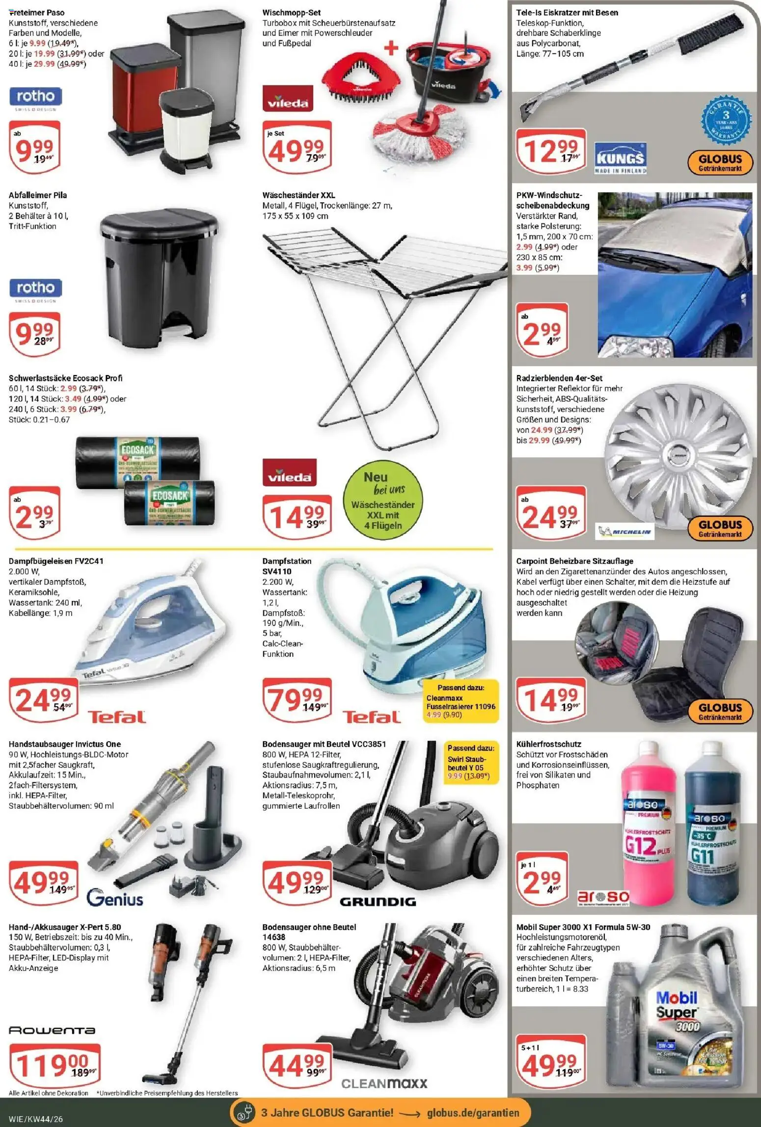Globus Prospekt Waghäusel (ab 26.10.2026) » Angebote online | Seite: 25 | Produkte: Kabel, Abfalleimer, Waschestander
