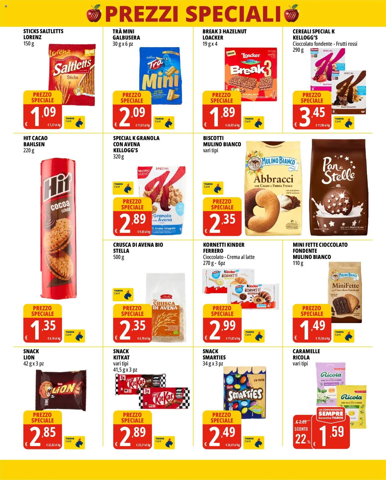 Volantino Tigros del 30/06/2026 | Pagina: 5 | Prodotti: Crema, Caramelle, Cereali, Panna