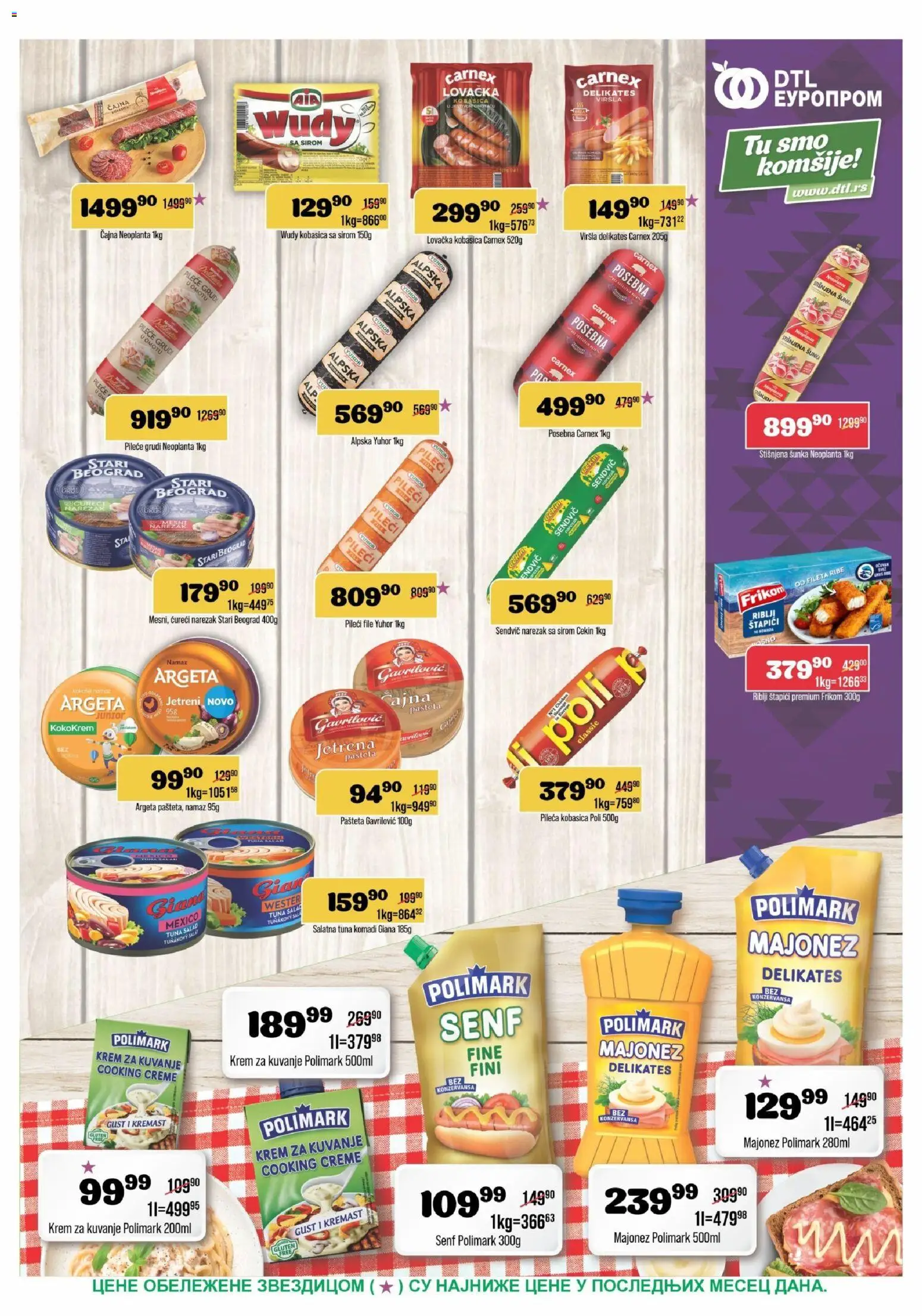 Europrom katalog - važi od 07.10.2026 | Strana: 5 | Proizvode: Majonez, Riblji štapići, Pileći file, Šunka