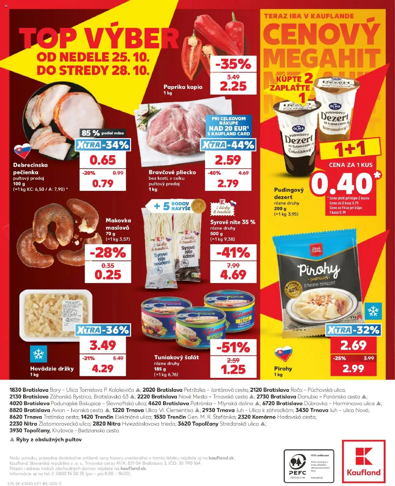 Nové Kaufland akcie – leták je platný od 22.10.2026 | Strana: 76 | Produkty: Pirohy, Ryby, Bravčové pliecko, Dezert