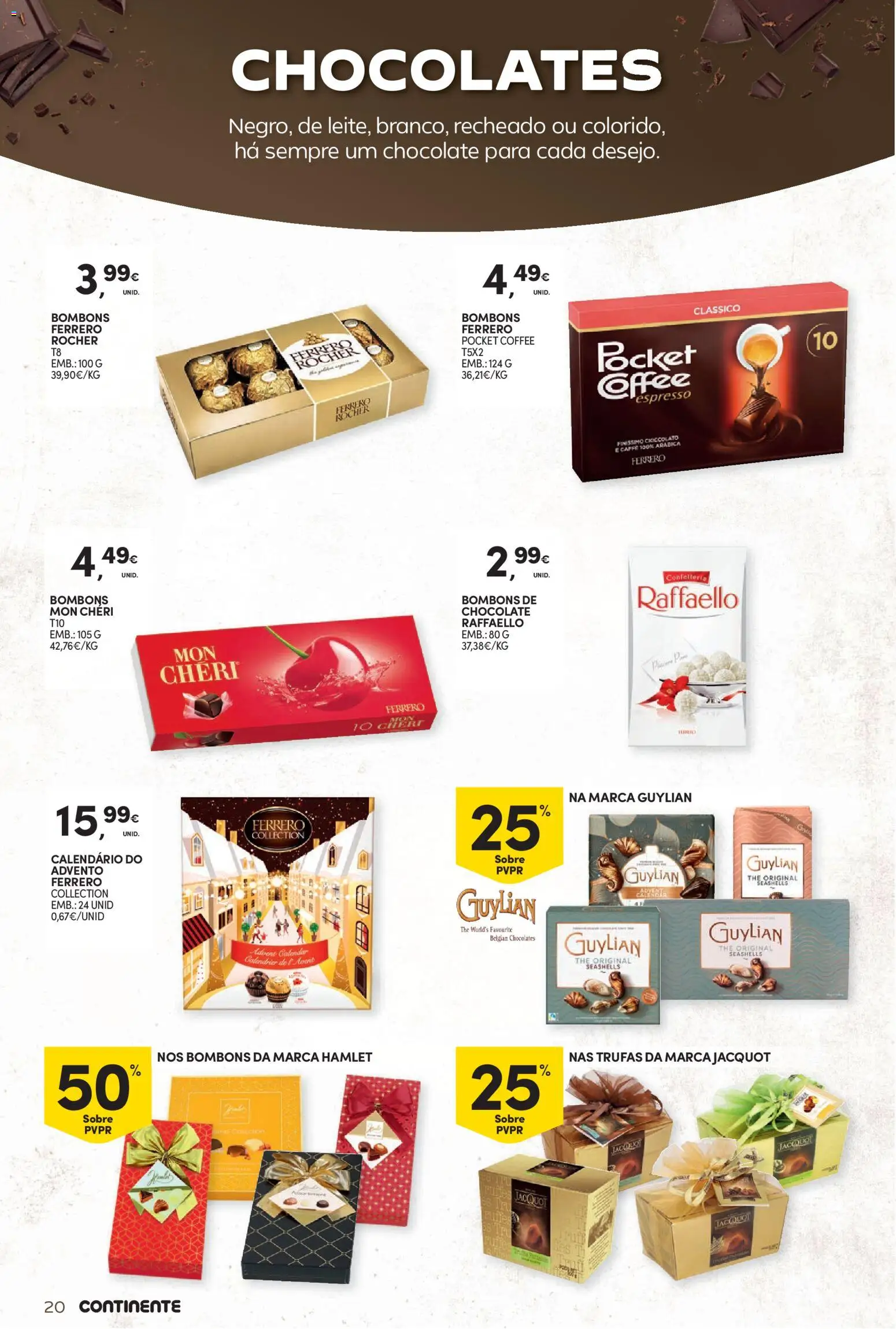 Continente Bebidas Quentes │ válido de 13/10/2026 | Página: 20 | Produtos: Ferrero rocher, Chocolates, Chocolate