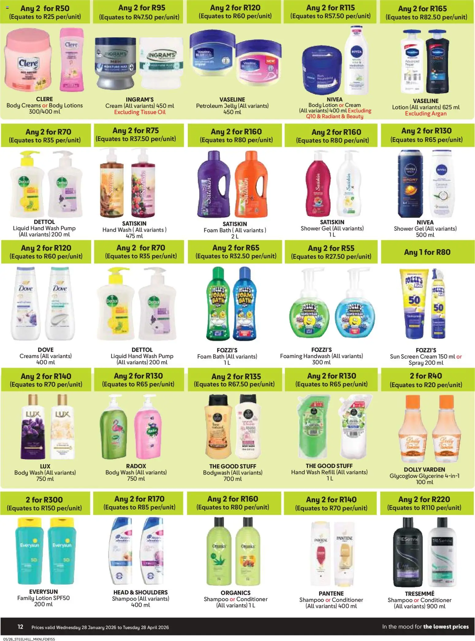 New Makro catalogue – valid from 28.01.2026 | Page: 12 | Products: Shower, Bath foam, Foam, Petroleum jelly