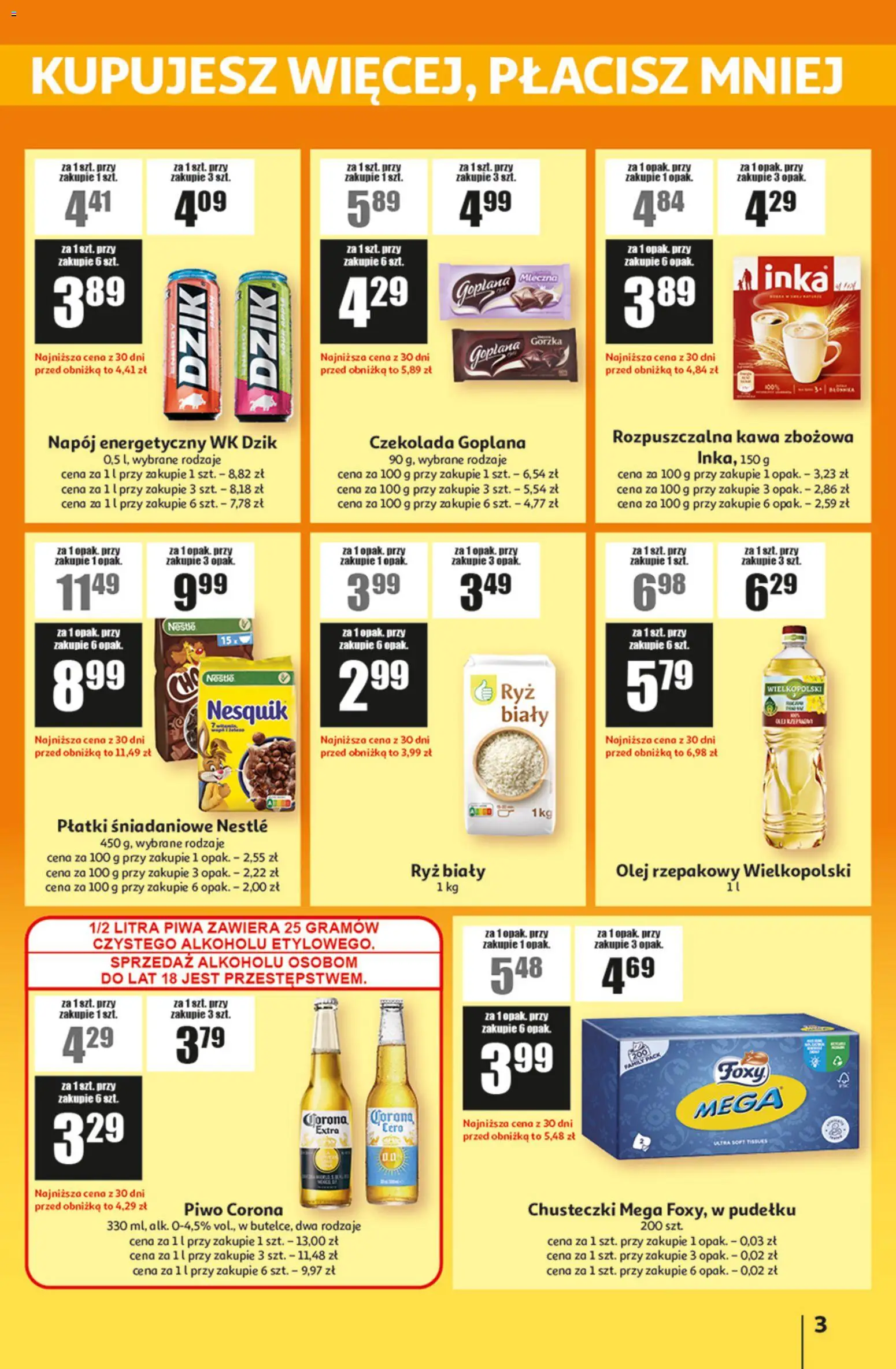 Auchan gazetka - ATAC Hiper Discount od 16.07.2026 | Strona: 3 | Produkty: Olej, Kawa, Ryż, Płatki