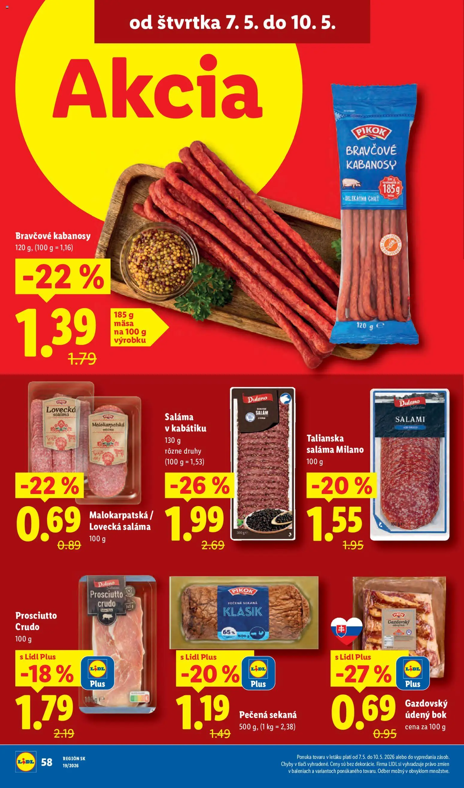 Nové Lidl akcie – leták je platný od 04.05.2026 | Strana: 70 | Produkty: Saláma