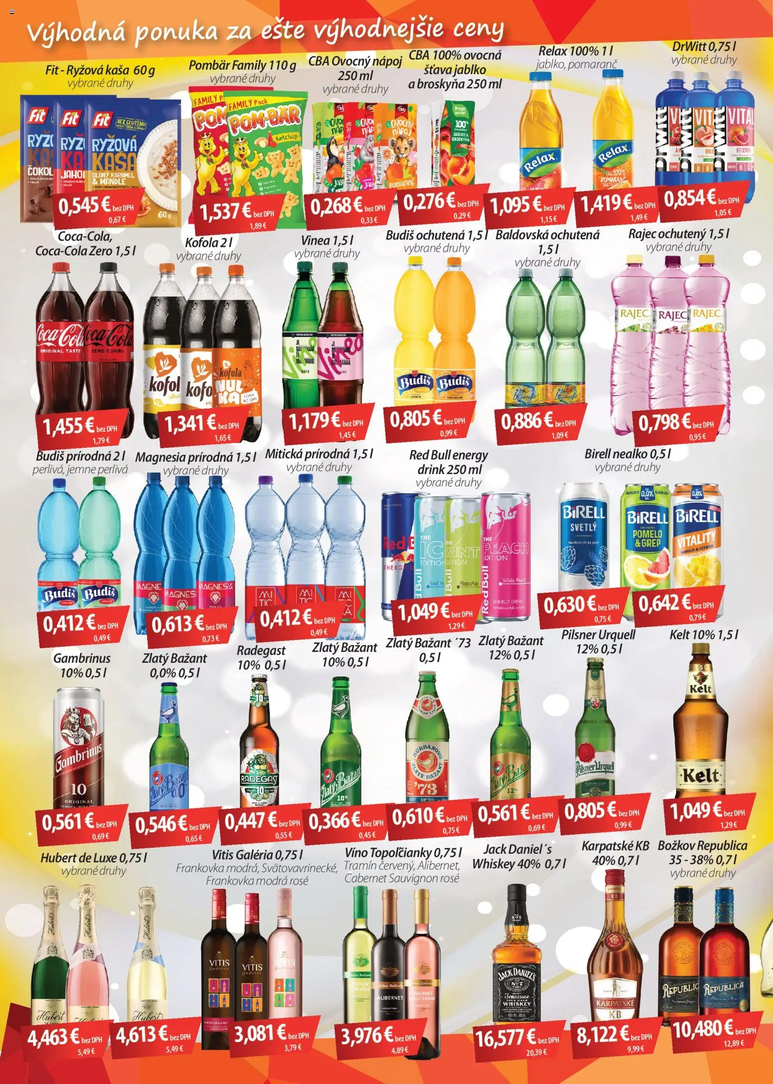 Nové CBA Verex akcie – leták je platný od 01.10.2026 | Strana: 2 | Produkty: Pilsner Urquell, Birell, Mandle, Vinea