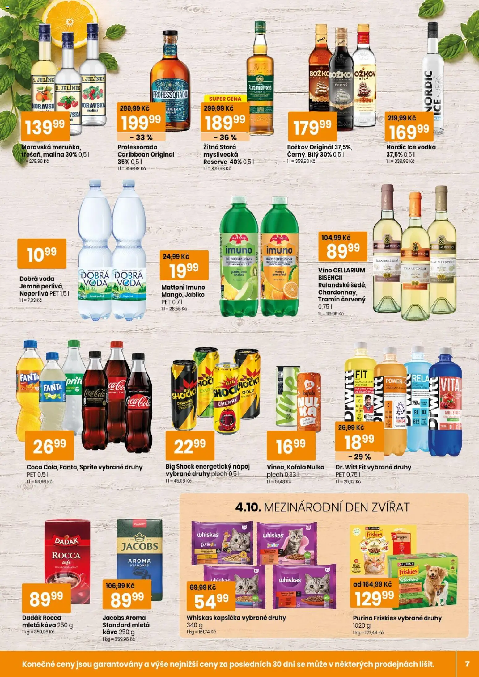 Tempo leták od 23.09.2026 | Strana: 7 | Produkty: Stará myslivecká, Jacobs, Kofola, Dr. Witt