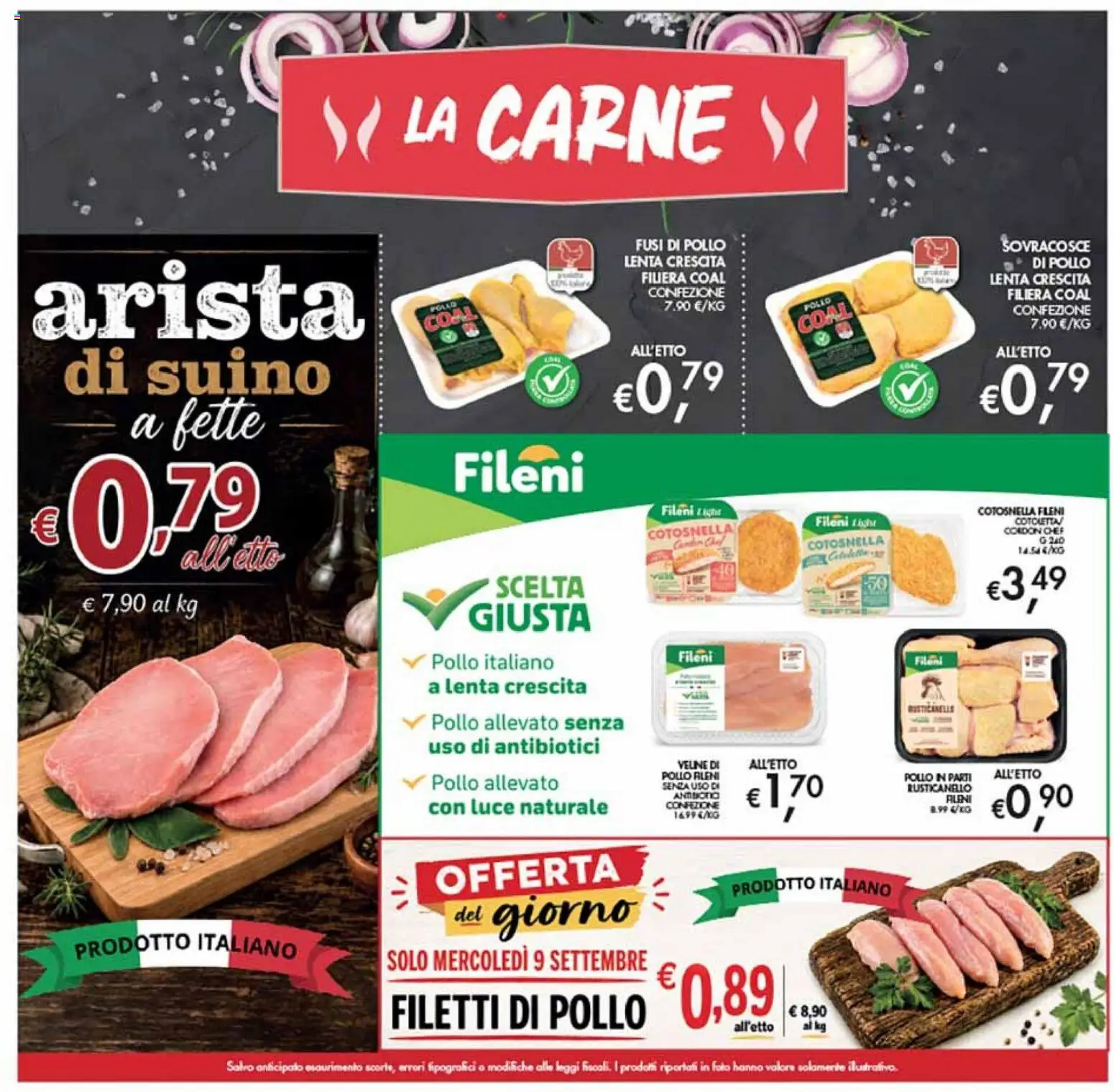 Volantino Coal del 27/08/2026 | Pagina: 5 | Prodotti: Pollo, Veline, Suino, Carne