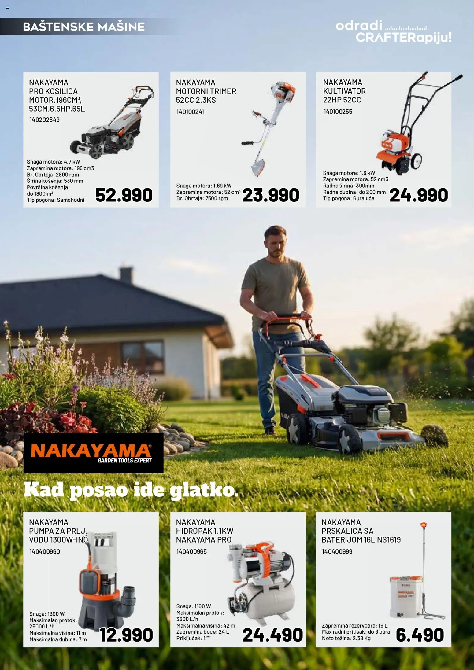 Crafter katalog - važi od 20.03.2026 | Strana: 9 | Proizvode: Kosilica, Priključak, Trimer