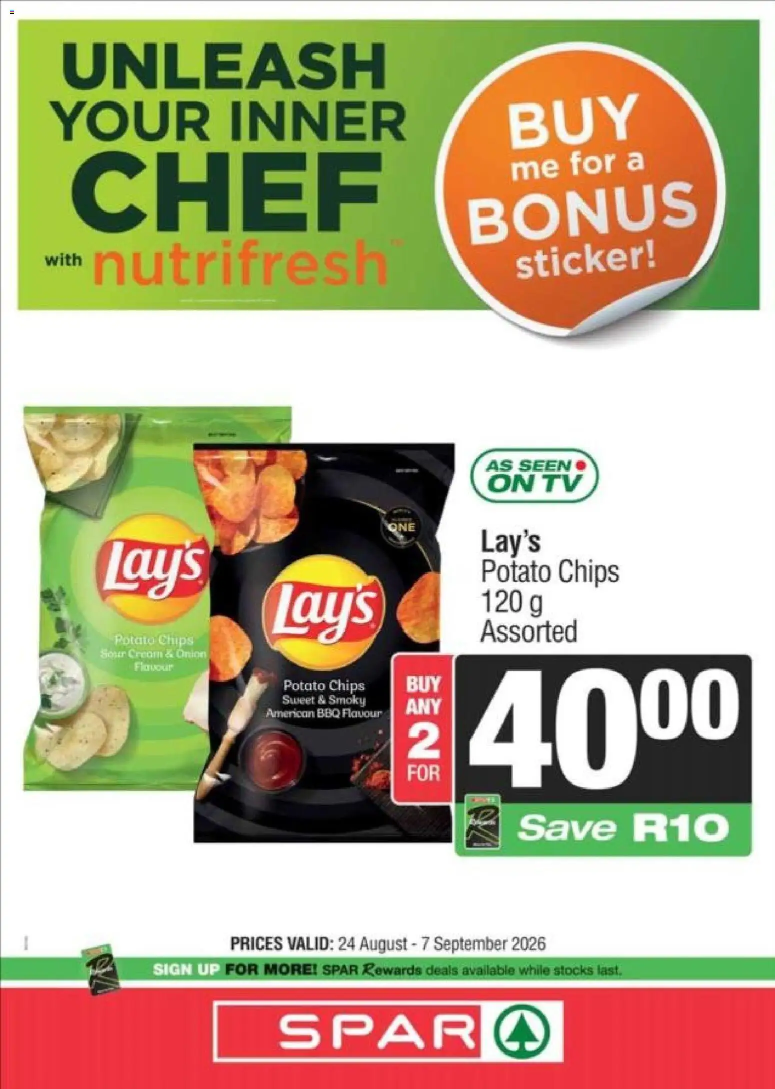 New Superspar catalogue – valid from 24/08/2026 | Page: 5 | Products: TV, Sour cream, Chips, Onion