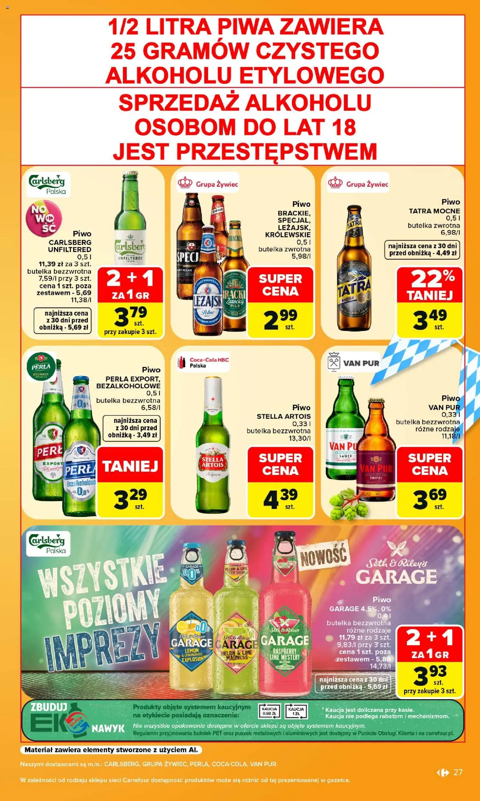Carrefour gazetka od 14.09.2026 | Strona: 29 | Produkty: Piwo Garage, Melon, Carlsberg, Perła Export