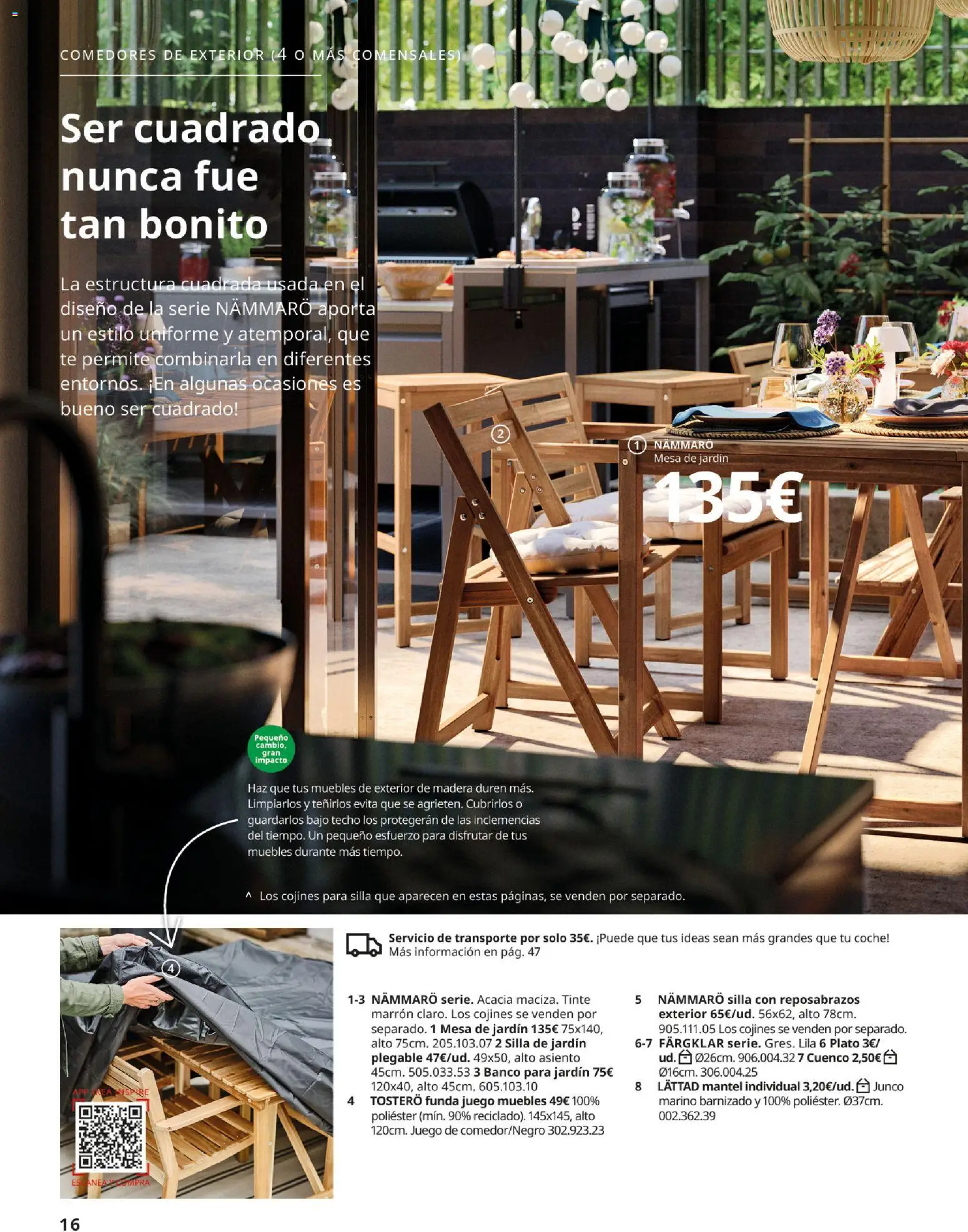Catálogo IKEA Muebles de exterior │ válido desde el 17/12/2025 | Página: 16 | Productos: Mantel, Té, Mesa, Silla