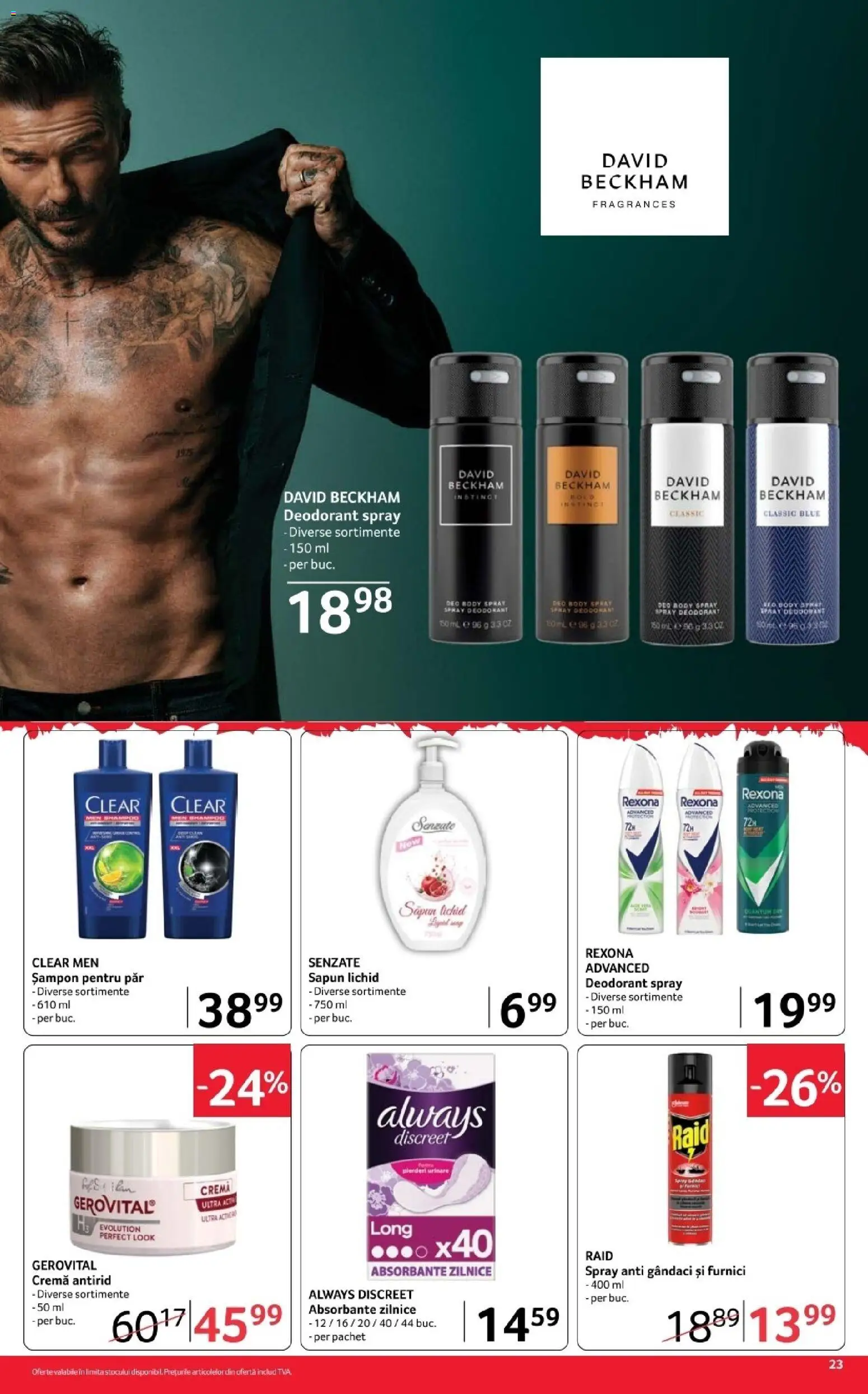 Noul catalog Selgros – valabil de la 30.10.2026 | Pagină: 23 | Produse: Body, Clear men, Cremă, Deodorant
