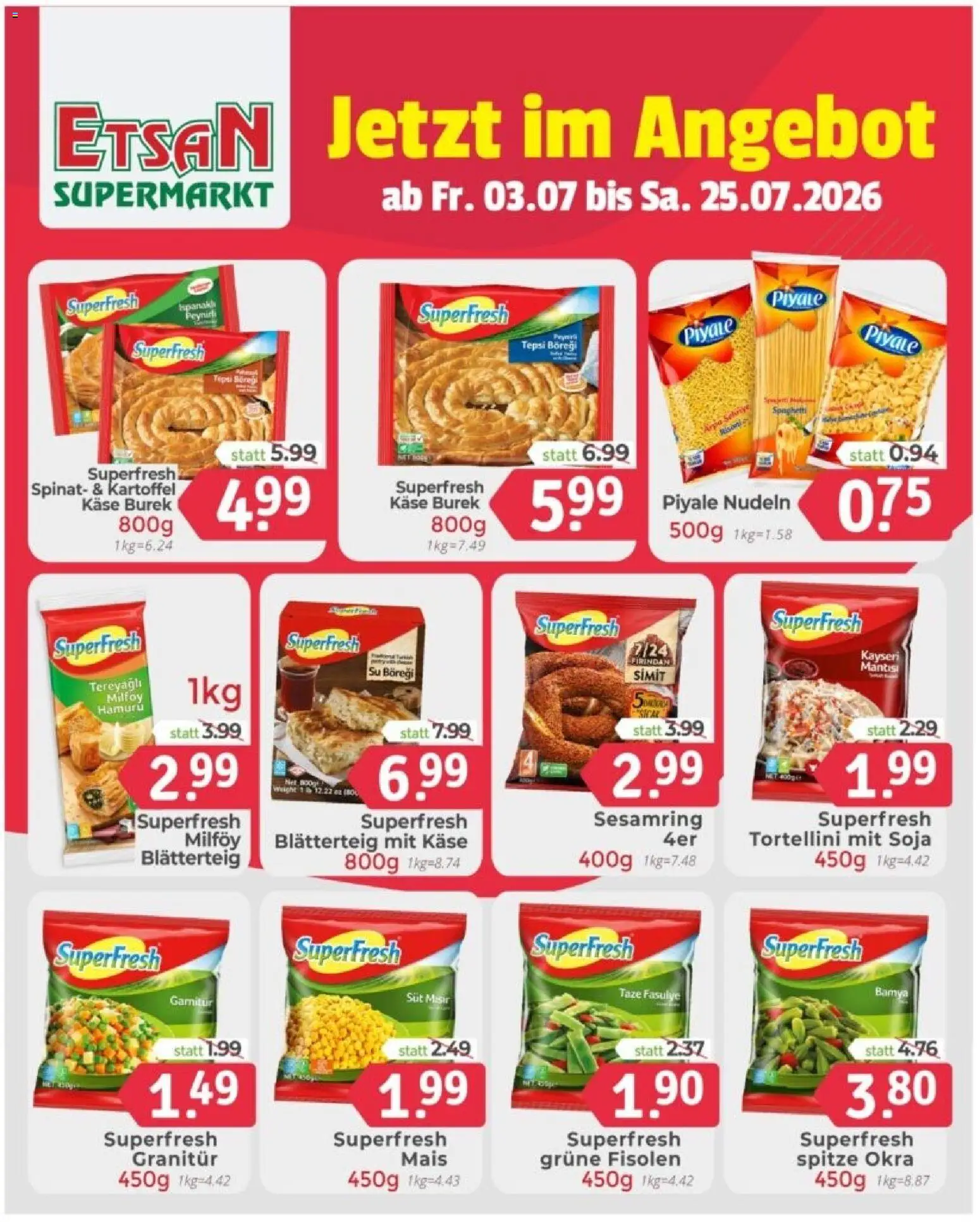 ETSAN - Obst und Gemüse gültig ab 17.07.2026 | Seite: 5 | Produkte: Käse, Nudeln