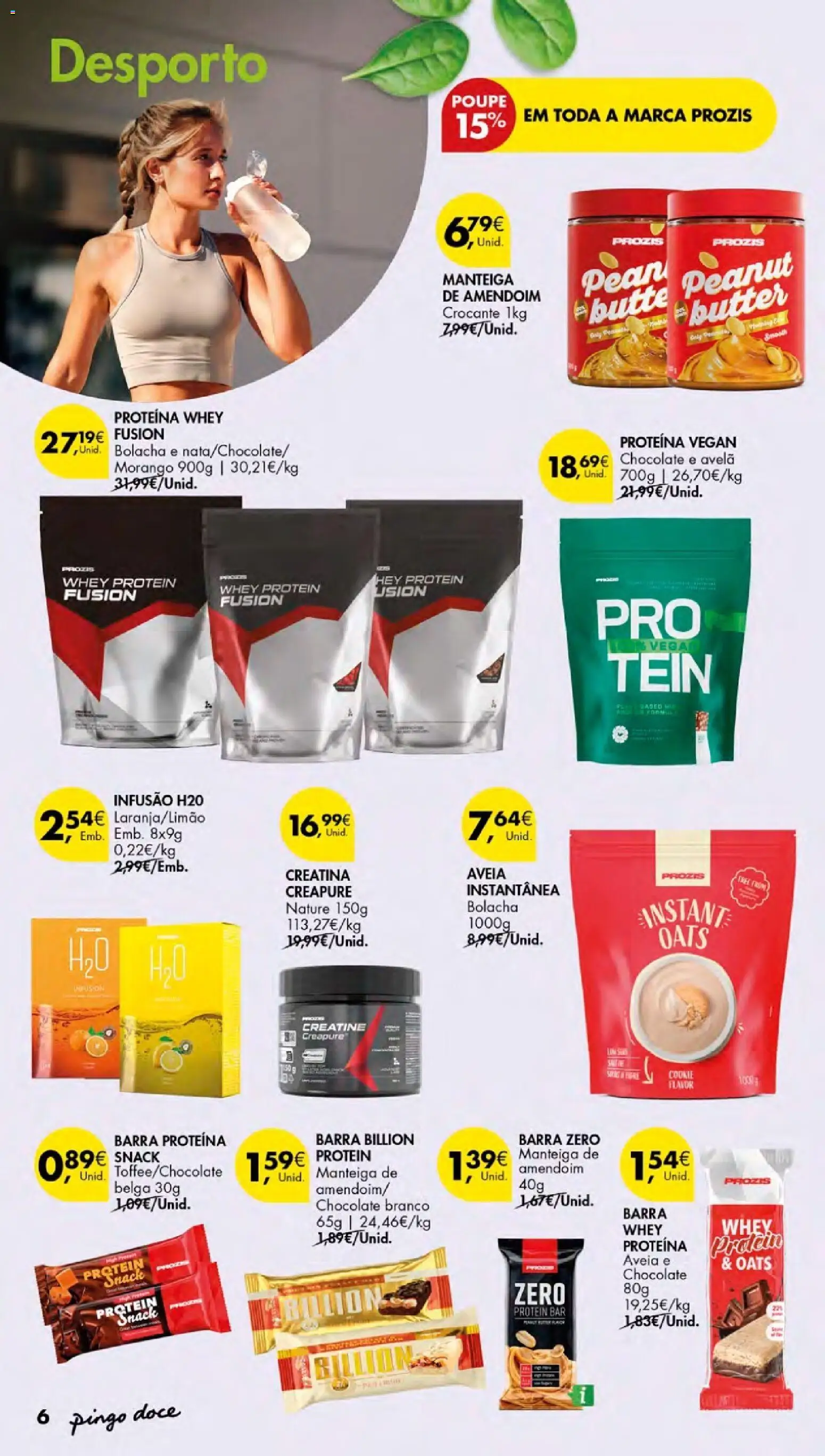 Pingo Doce folheto Escolhas Equilibradas Açores │ válido de 22/10/2026 | Página: 6 | Produtos: Chocolate branco, Creatina, Chocolate, Whey protein
