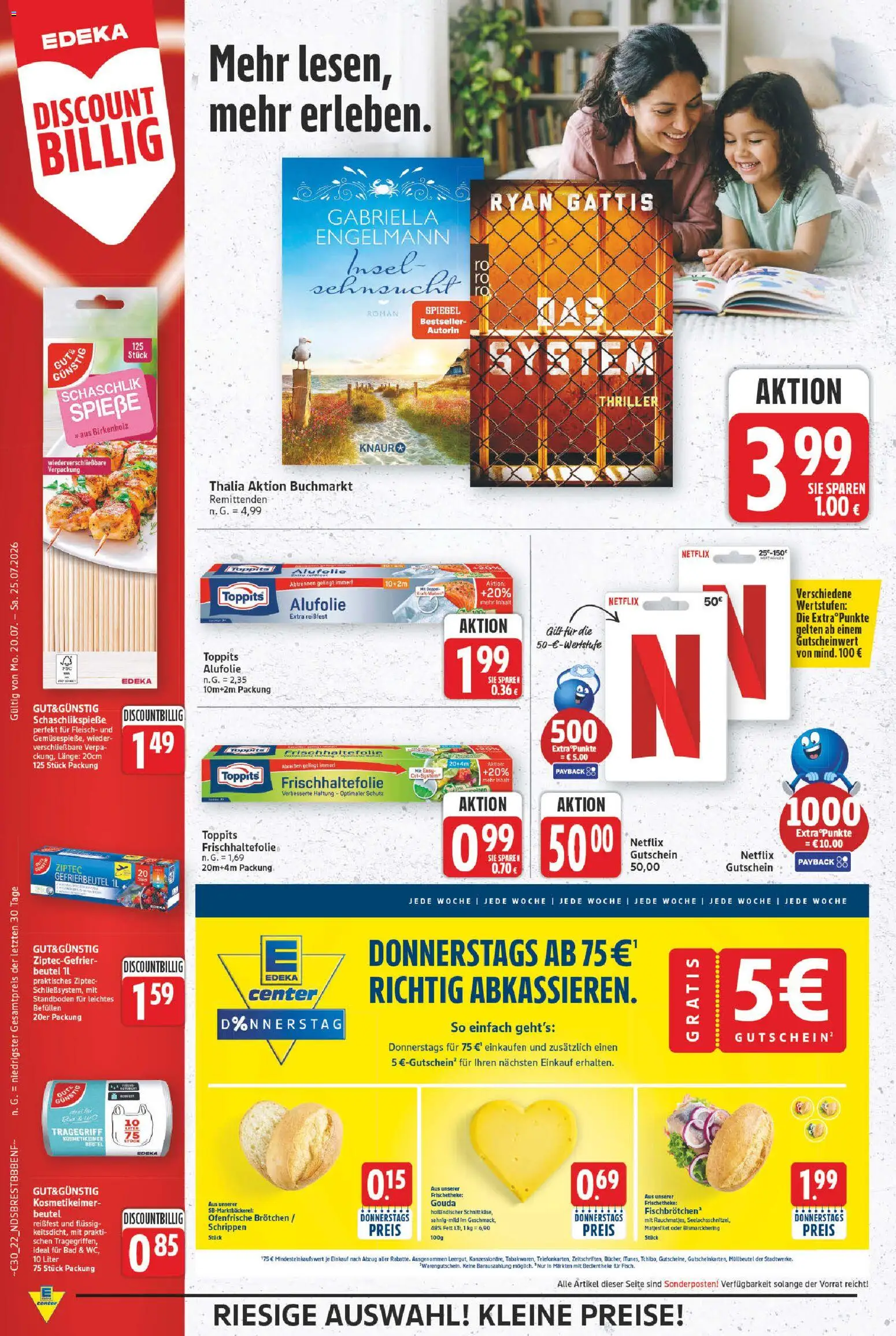 E center Prospekt – gültig ab 20.07.2026 | Seite: 24 | Produkte: Käse, Spieße, Ofenfrische, Fleisch
