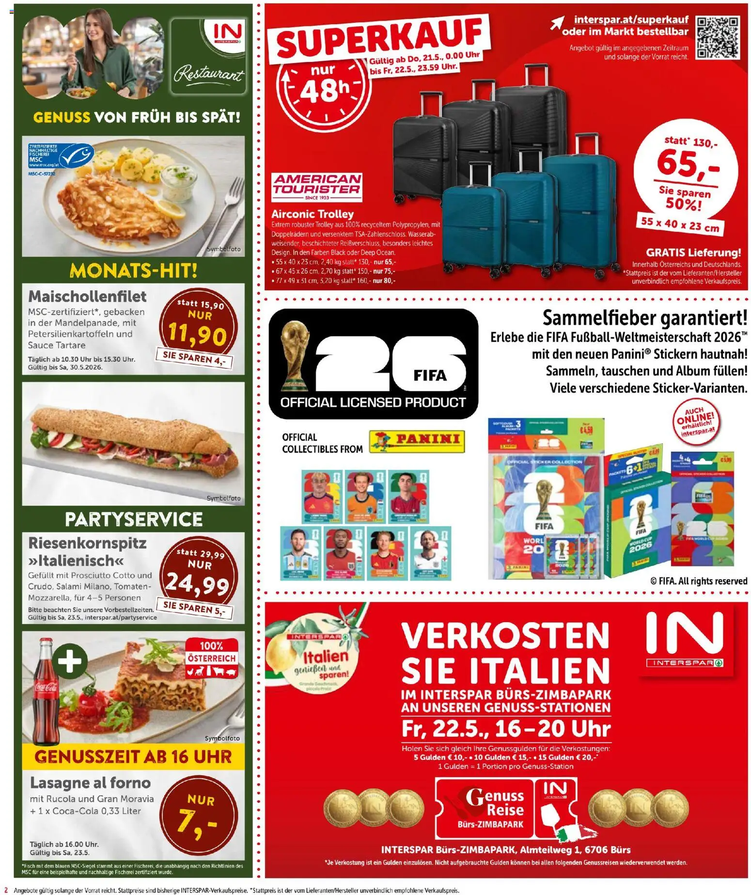 Interspar - Flugblatt gültig ab 21.05.2026 | Seite: 2 | Produkte: Uhr, Salami, Tomaten