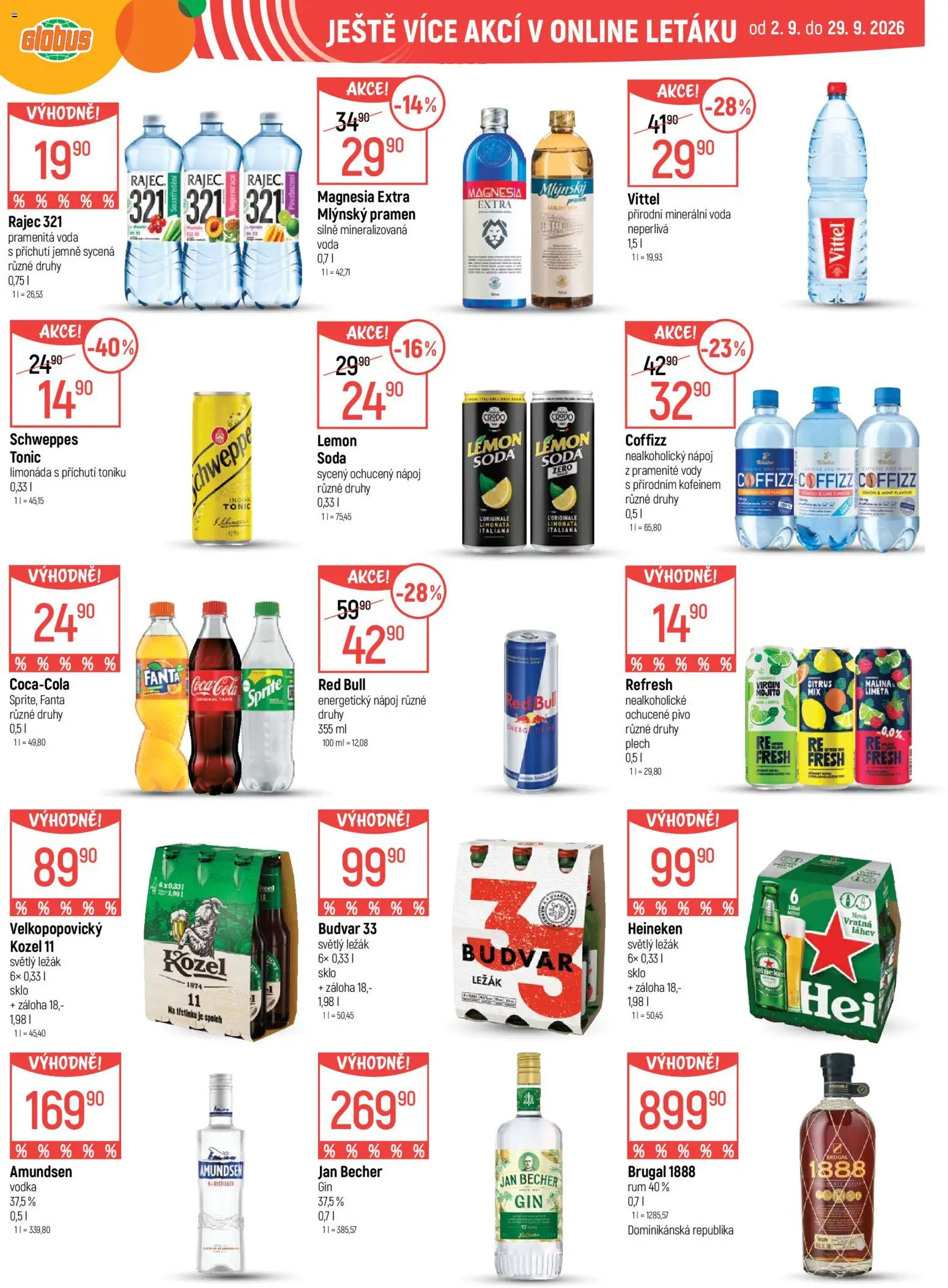 Globus leták od 02.09.2026 | Strana: 42 | Produkty: Budvar, Pivo, Plech, Minerální voda