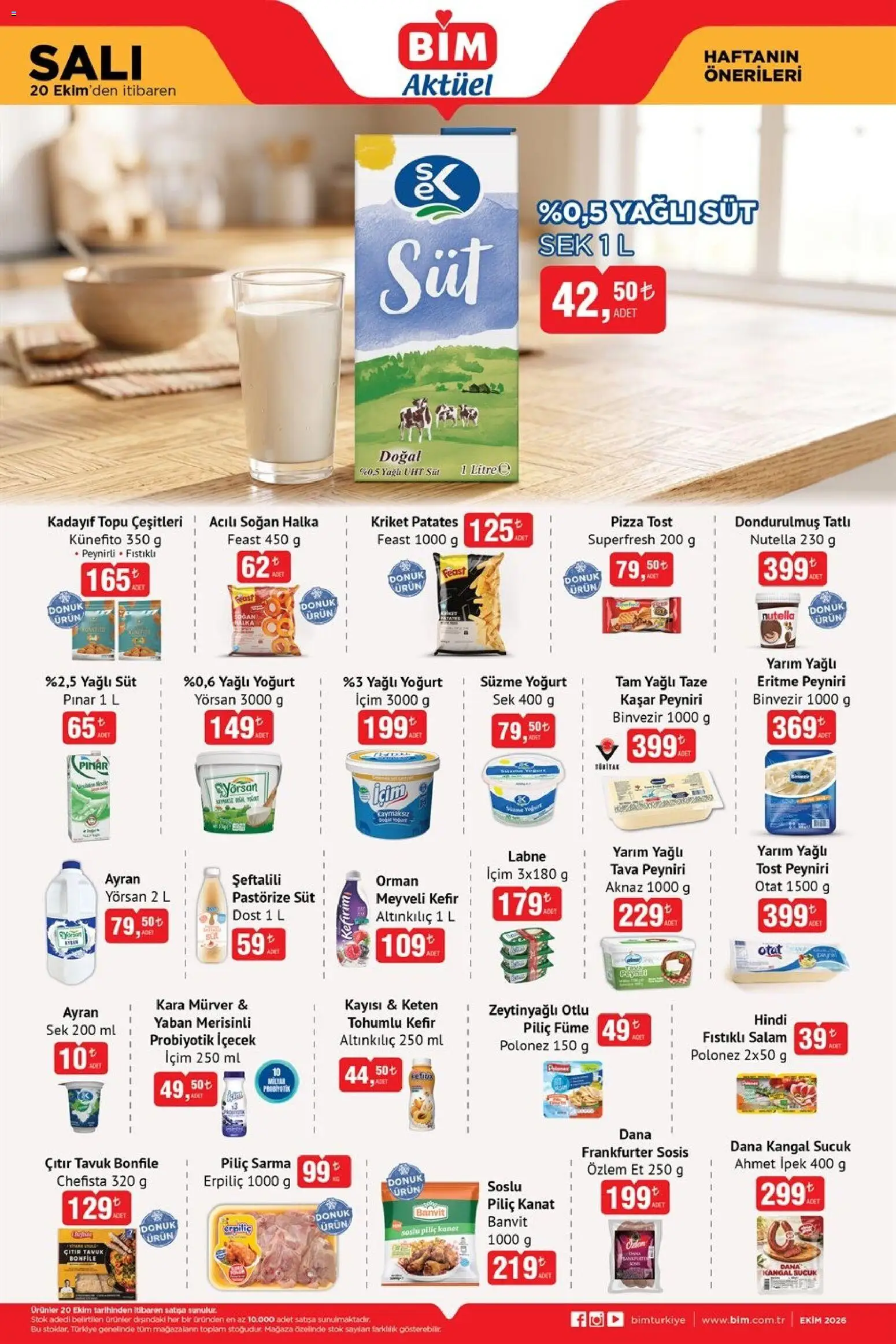 BİM - Katalog Salı - 20 Ekim 2026 tarihinden itibaren geçerlidir | Sayfa: 3 | Ürünler: Salam, Pizza, Et, Sosis