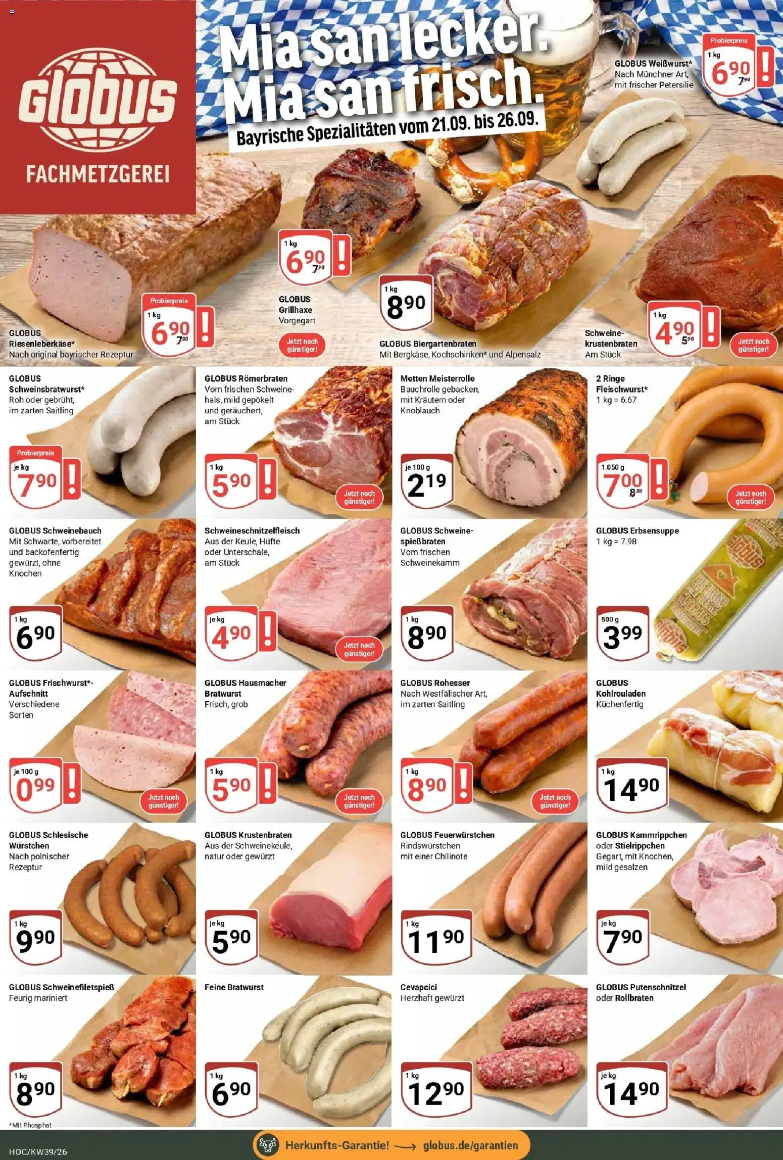 Globus Prospekt Hockenheim (ab 21.09.2026) » Angebote online | Seite: 10 | Produkte: Schweinebauch, Bratwurst, Knoblauch, Petersilie