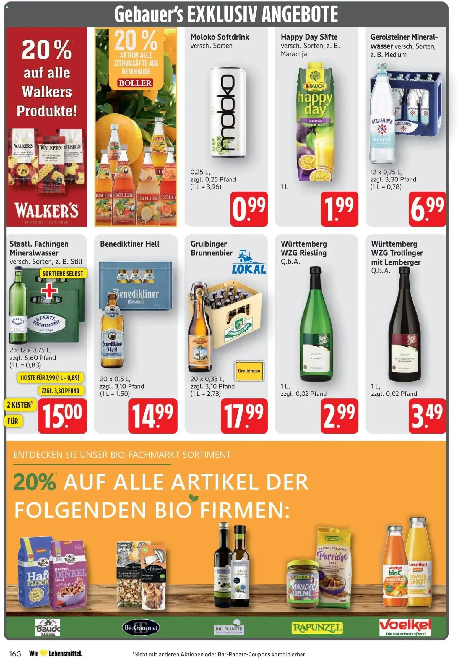 Edeka Prospekt Göppingen (ab 12.10.2026) » Angebote Online | Seite: 16 | Produkte: Mühle, Benediktiner hell, Creme, Wasser