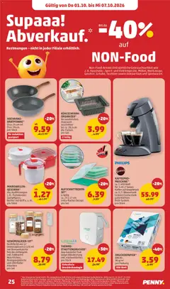 Penny Markt - Flugblatt ab 01.10.2026 gültig | Seite: 25 | Produkte: Drucker, Kühlschrank, Kerzen, Kaffee