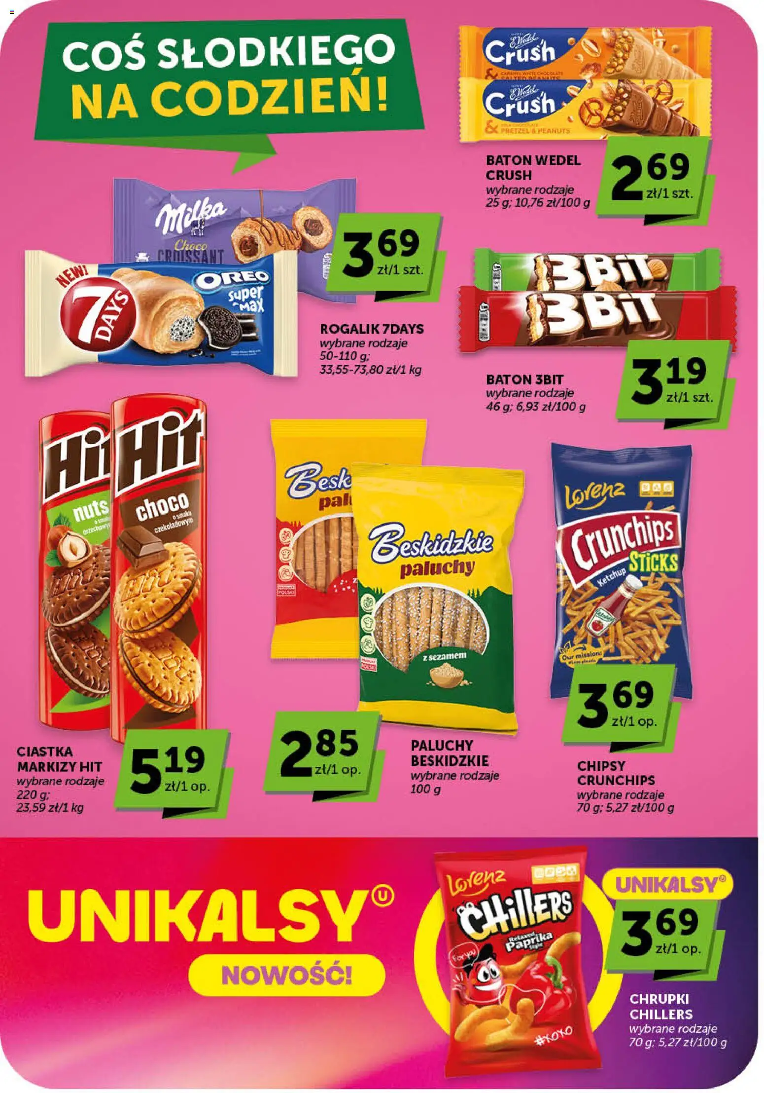 Euro Sklep gazetka - Minimarket od 11.06.2026 | Strona: 15 | Produkty: Chipsy, Chrupki, Milka, Ciastka