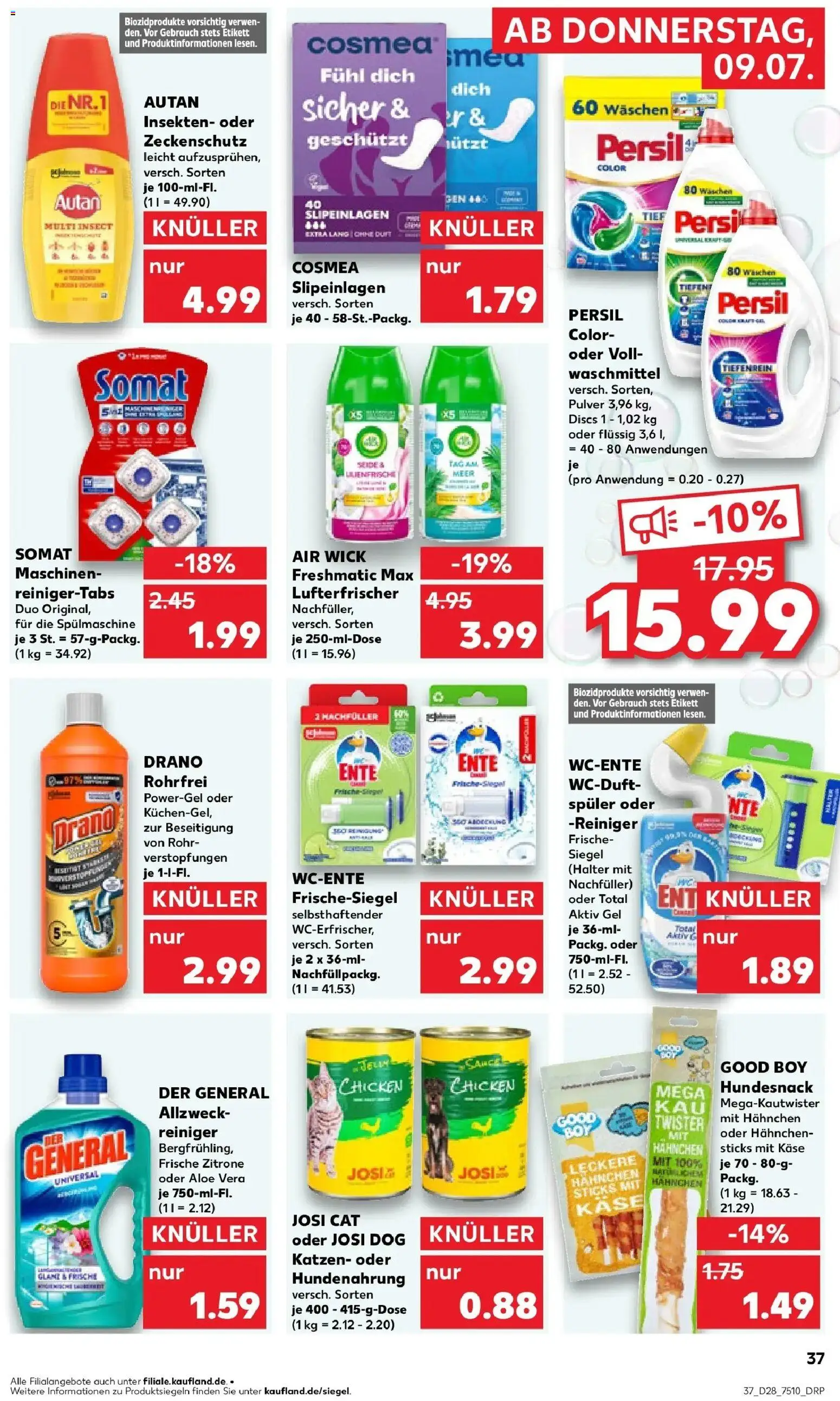Kaufland Prospekt Rheda-Wiedenbrück – gültig ab 09.07.2026 | Seite: 37 | Produkte: Hahnchen, Käse, Duft, Waschmittel