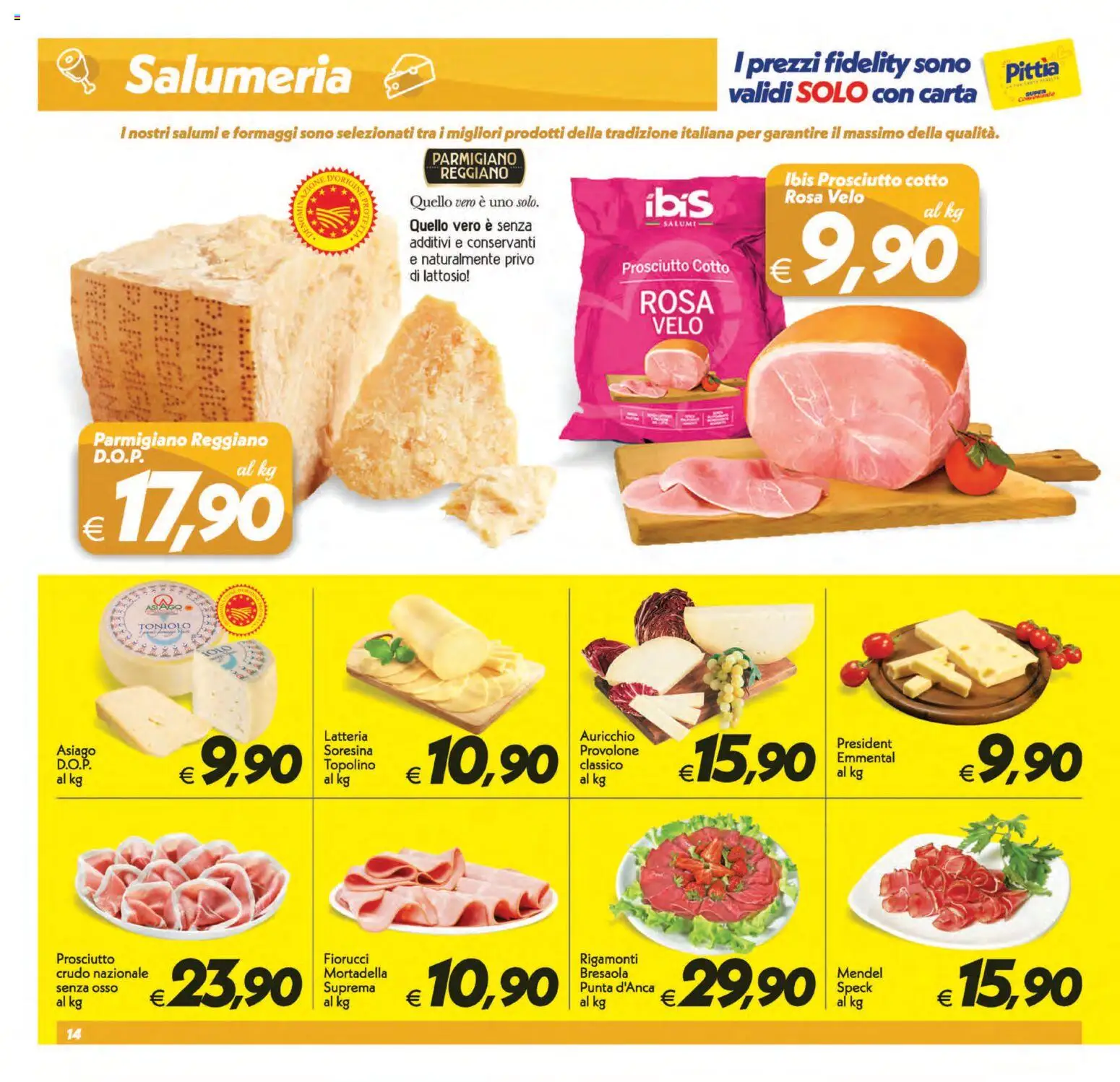 Volantino SuperConveniente del 11/09/2026 | Pagina: 14 | Prodotti: Prosciutto Cotto, Prosciutto, Mortadella, Parmigiano reggiano